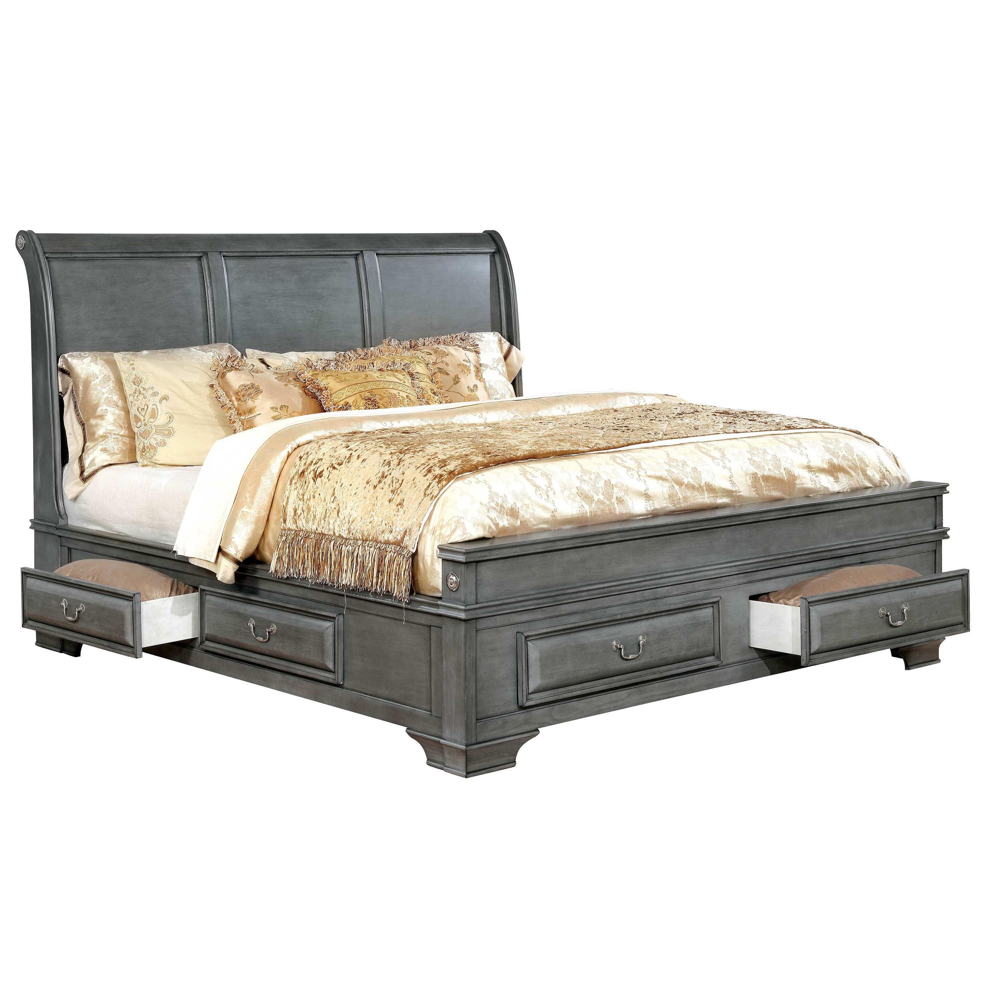  Color_Grey  Size_California King  -- Brandt CM7302GY-CK California King Bed IMAGE 1