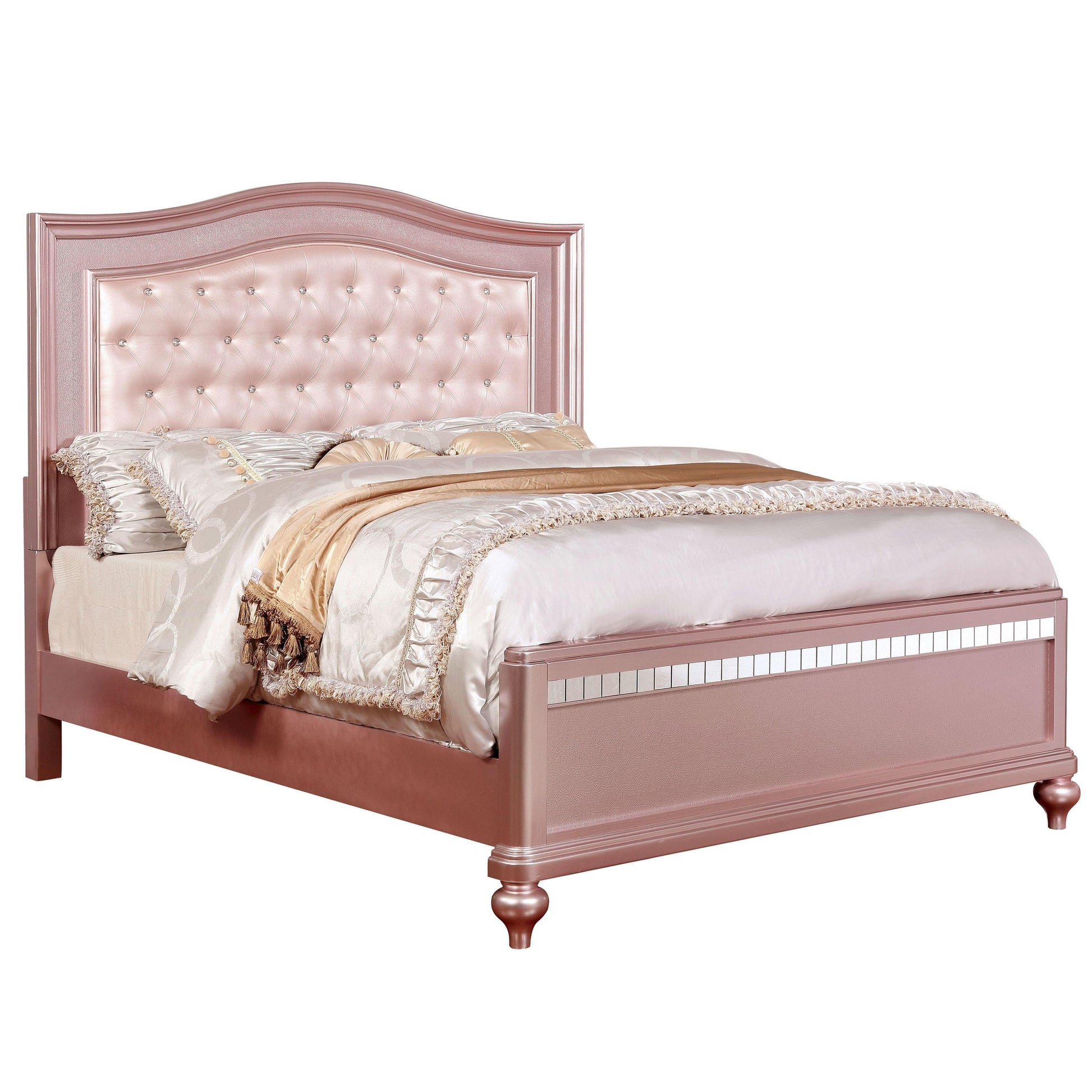  Color_Rose Gold  Size_Queen  -- Ariston Upholstered Panel Bed IMAGE 1