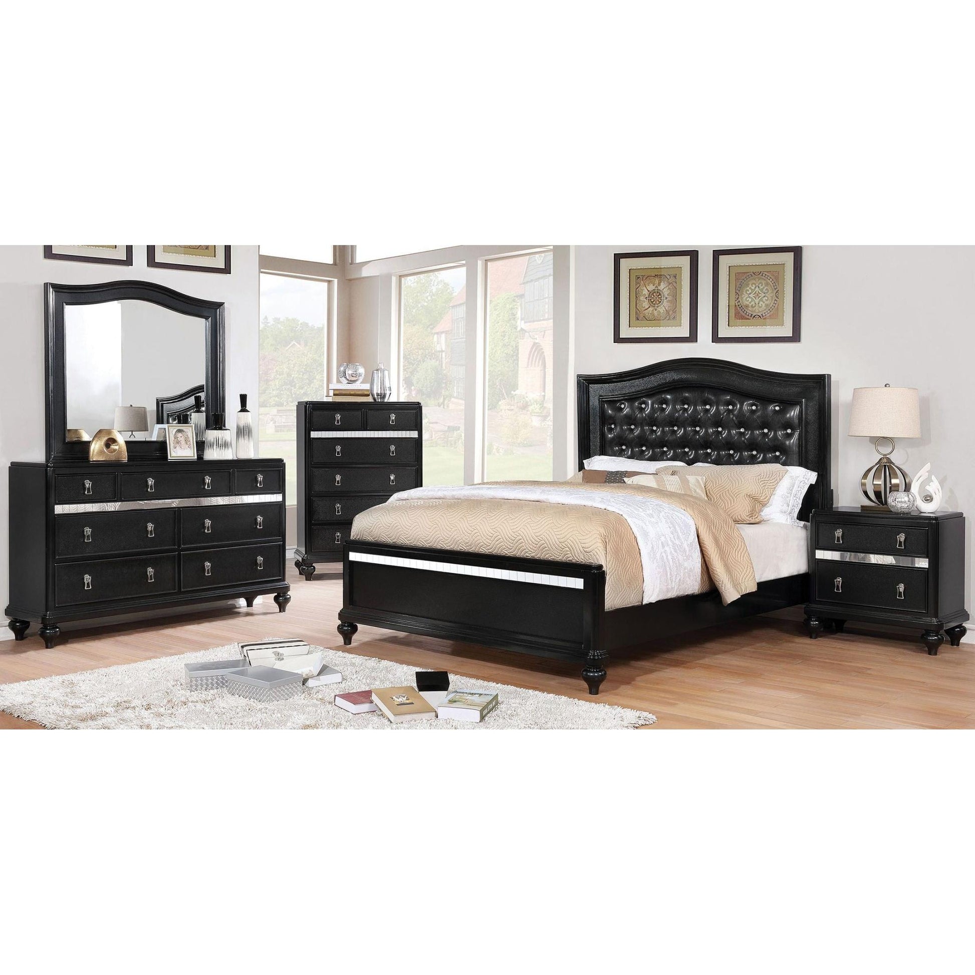  Color_Black  Size_California King  -- Ariston CM7171BK-CK California King Panel Bed IMAGE 4