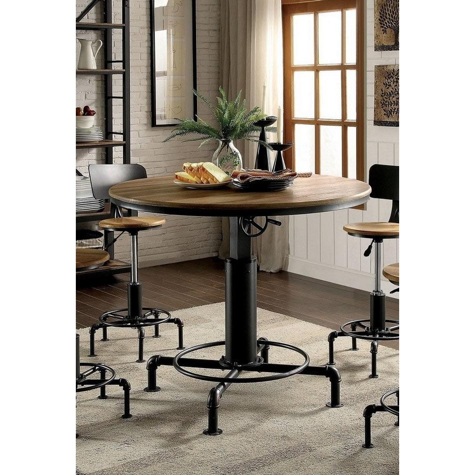  Furniture of America Round Fran Dining Table with Pedestal Base CM3373RT-TABLE IMAGE 3