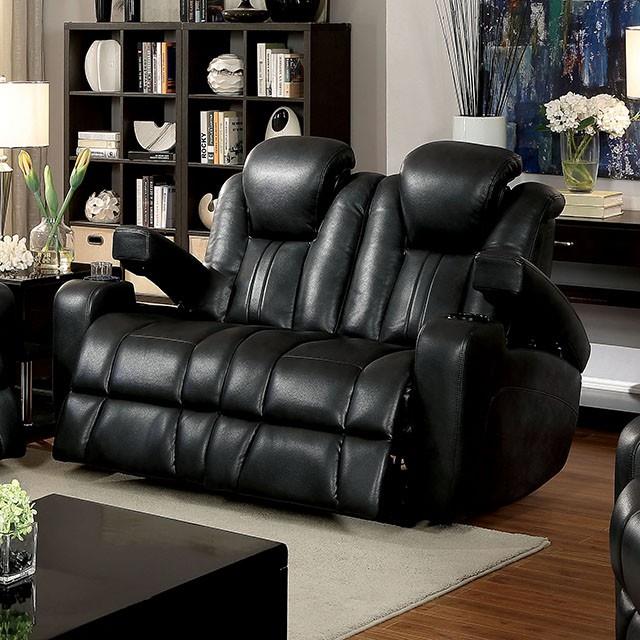  Furniture of America Zaurak Power Reclining Leatherette Loveseat CM6291-LV IMAGE 8