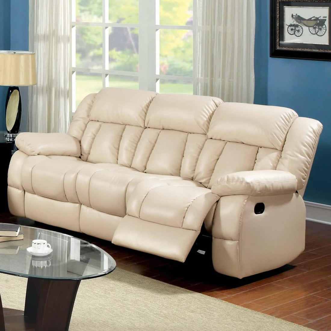  Furniture of America Barbado Reclining Bonded Leather Match Sofa CM6827SF IMAGE 1