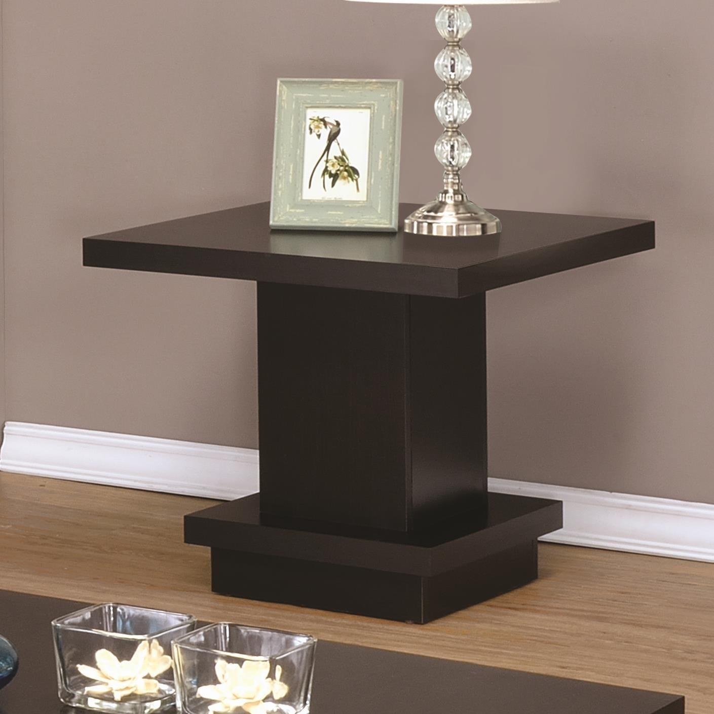  Coaster Furniture Reston 705167 Square Engineered Wood Side End Table - Cappuccino IMAGE 1