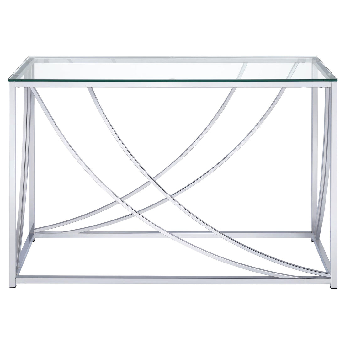  Coaster Furniture Lille 720499 Glass Top Entryway Sofa Console Table Accents - Chrome IMAGE 1