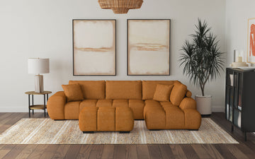 Camacho Orange Sectional Sofa