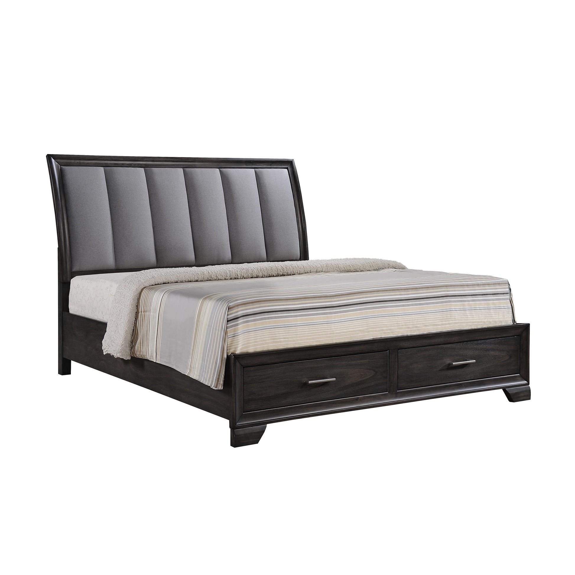  Size_Queen  -- Jaymes Upholstered Sleigh Bed with Storage IMAGE 3