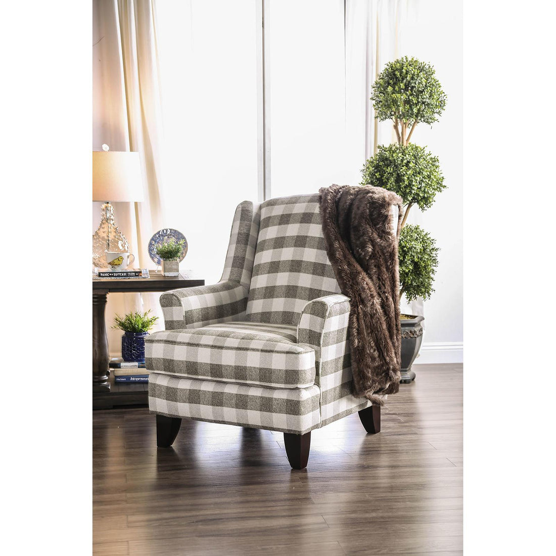  Furniture of America Christine Stationary Fabric Accent Chair SM8280-CH IMAGE 1