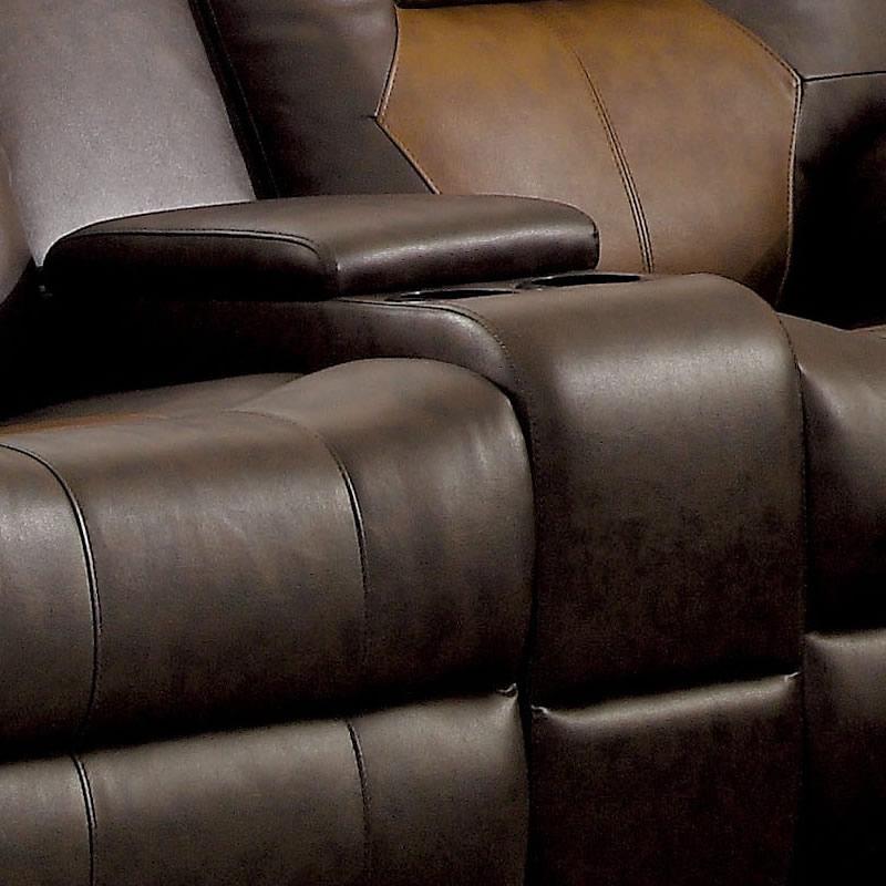  Furniture of America Pollux Reclining Leatherette Loveseat with Console CM6864-LV IMAGE 1
