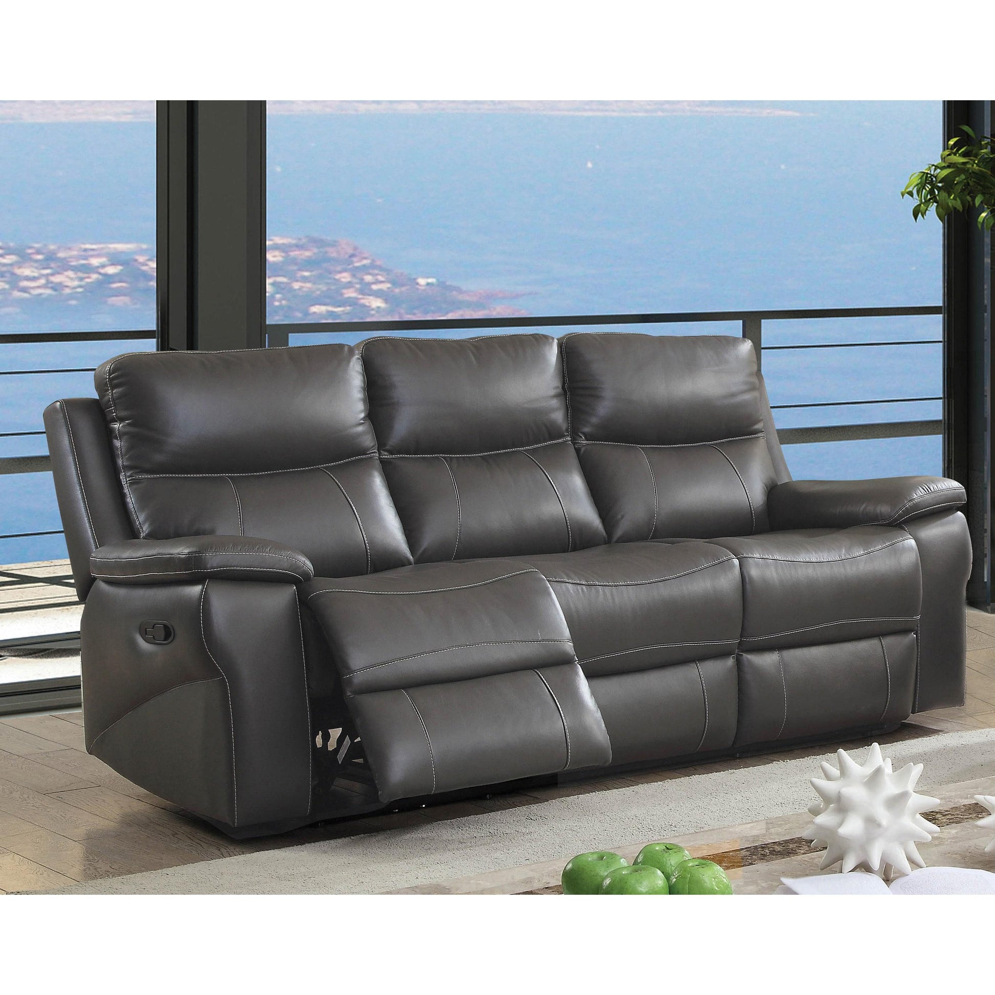  Furniture of America Lila Reclining Leather Match Sofa CM6540-SF IMAGE 2