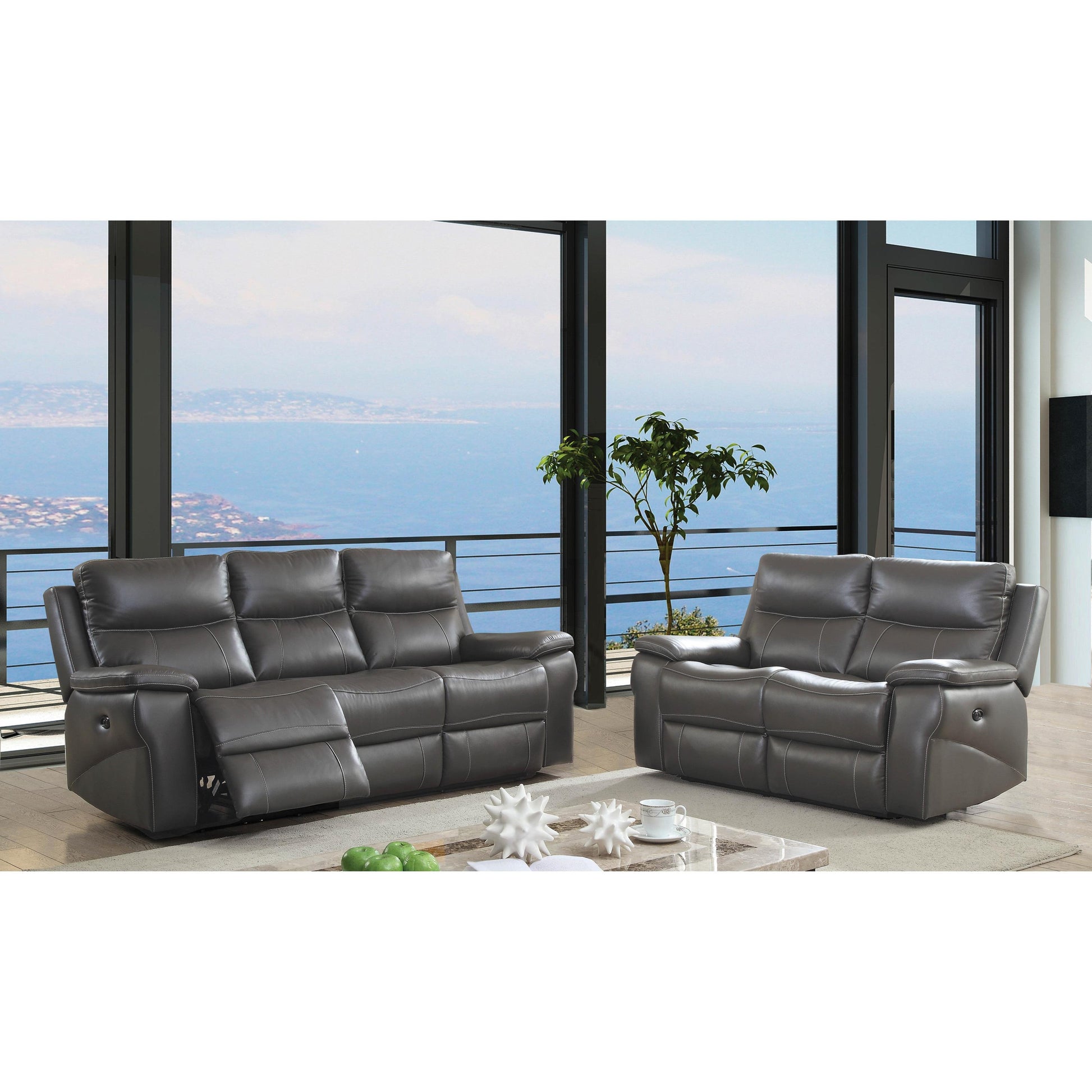  Furniture of America Lila Reclining Leather Match Sofa CM6540-SF IMAGE 7