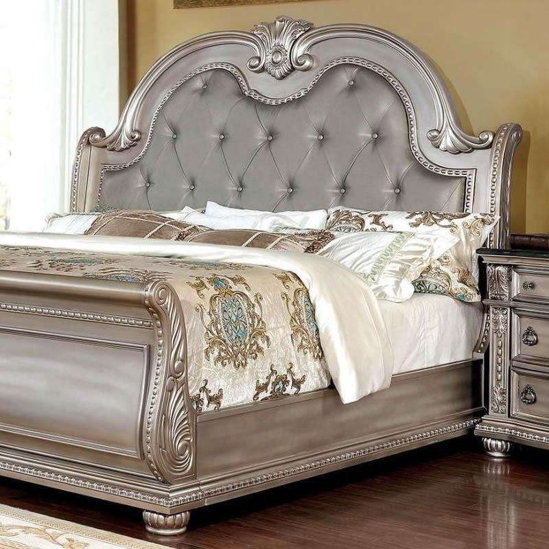  Color_Champagne  Size_California King  -- Fromberg CM7670CPN-CK-BED California King Sleigh Bed IMAGE 2