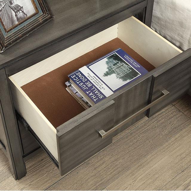  Furniture of America Berenice 2-Drawer Nightstand CM7580GY-N IMAGE 4