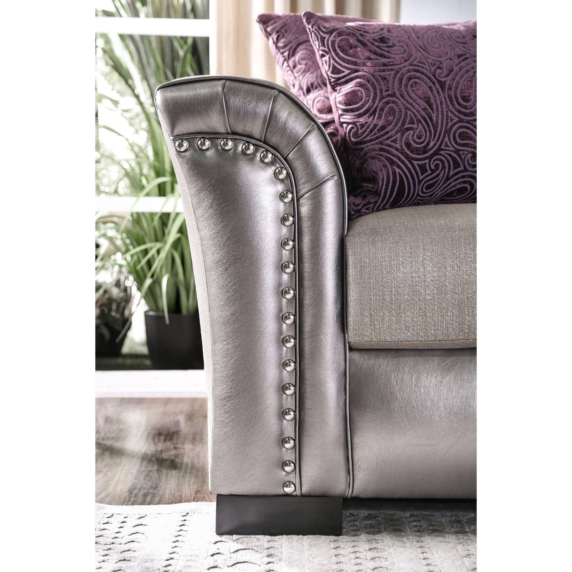  Furniture of America Benigno Stationary Fabric Loveseat SM6412-LV IMAGE 5