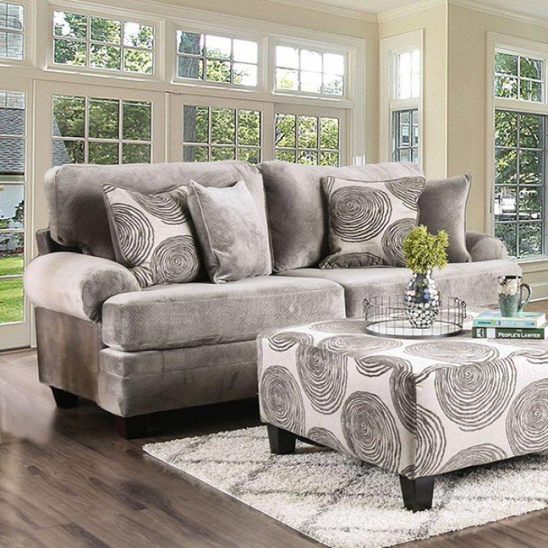  Furniture of America Bonaventura Stationary Fabric Sofa SM5142GY-SF IMAGE 1