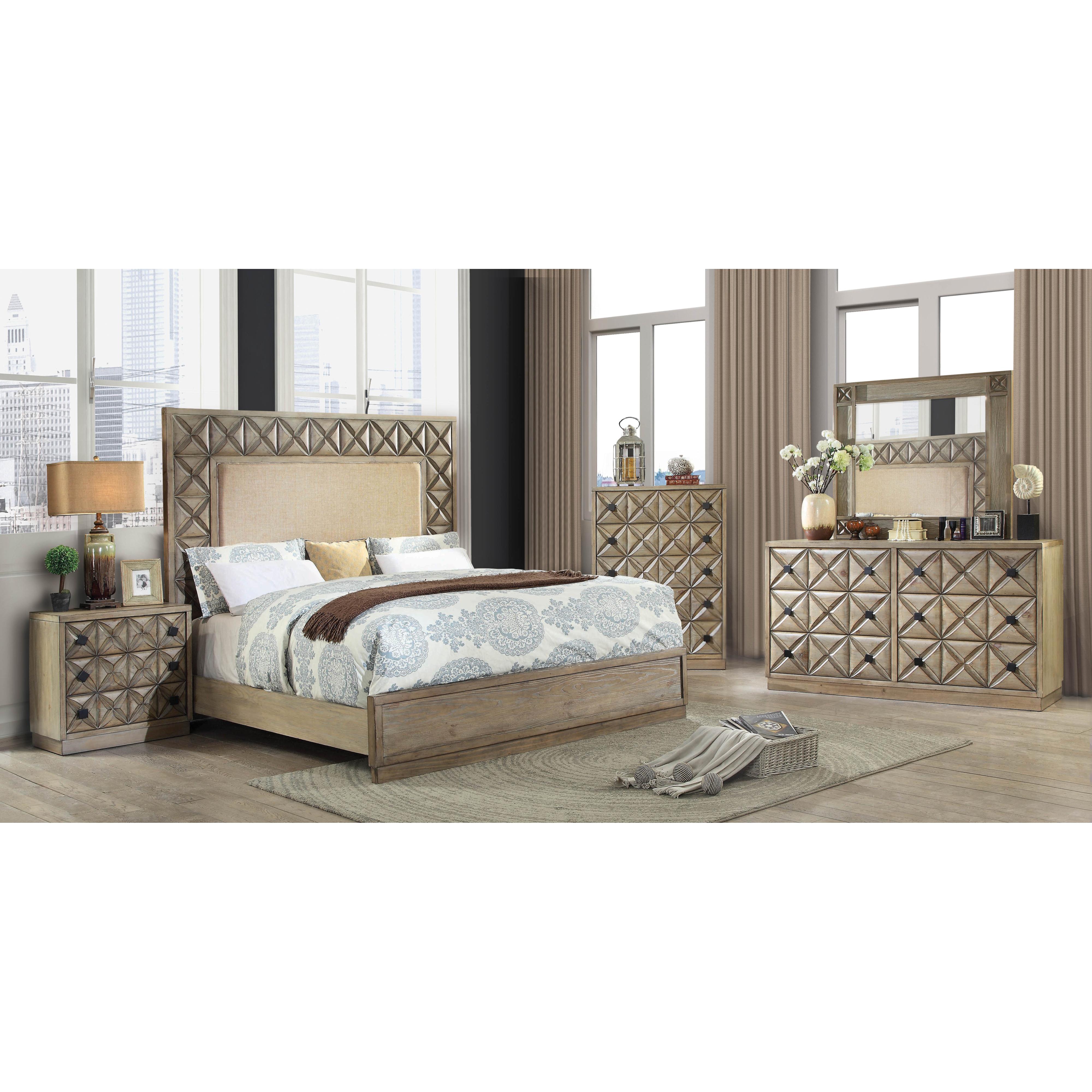 Size_King  -- Furniture of America Markos King Upholstered Panel Bed IMAGE 5