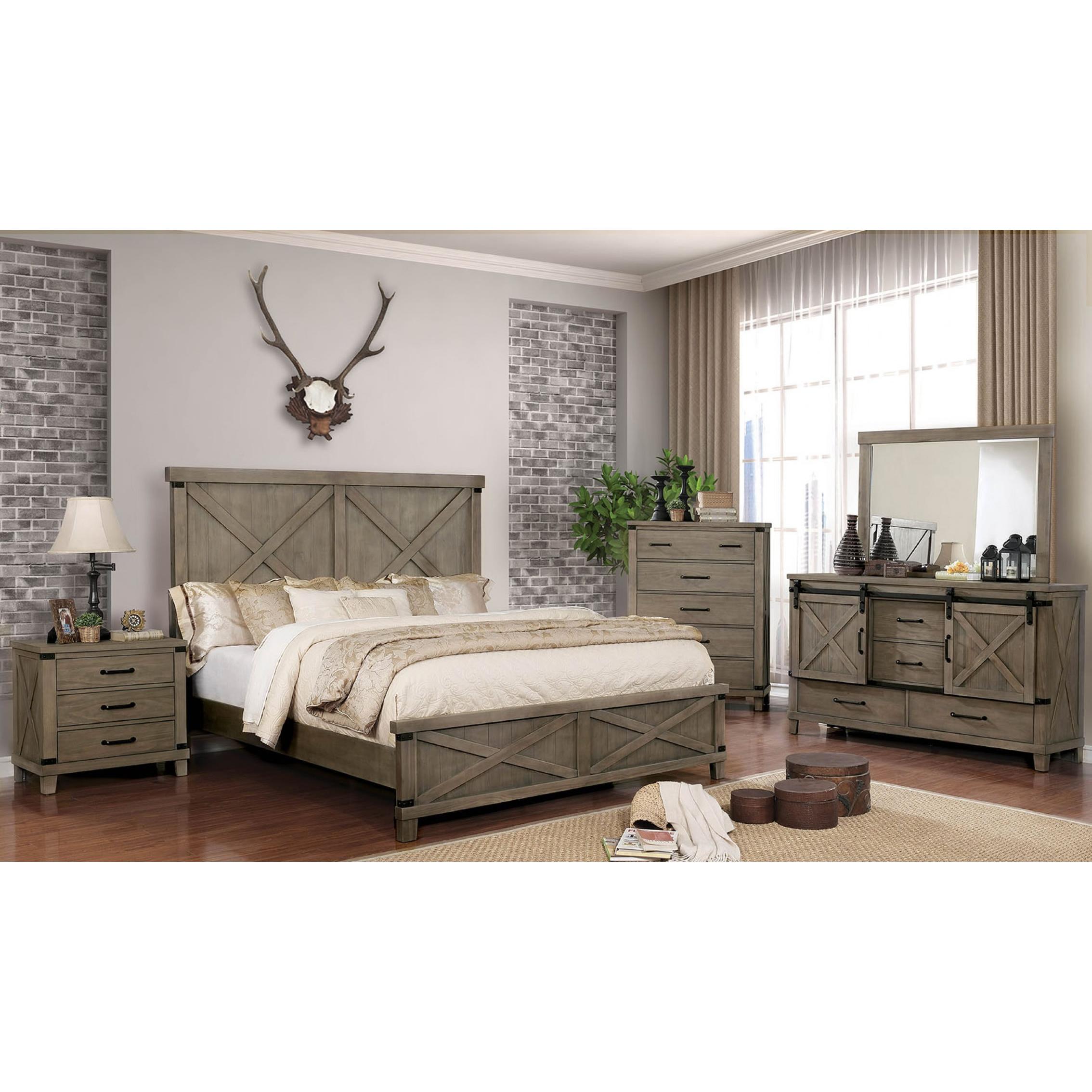  Color_Grey  Size_King  -- Furniture of America Bianca Panel Bed IMAGE 3