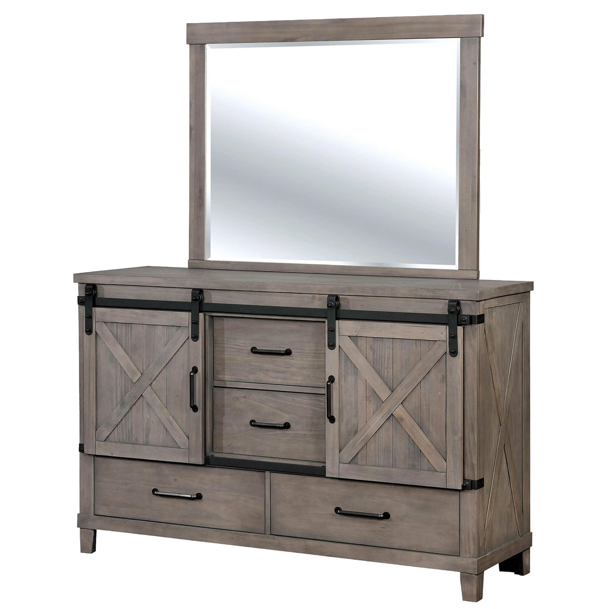  Furniture of America Bianca Dresser Mirror CM7734GY-M IMAGE 2