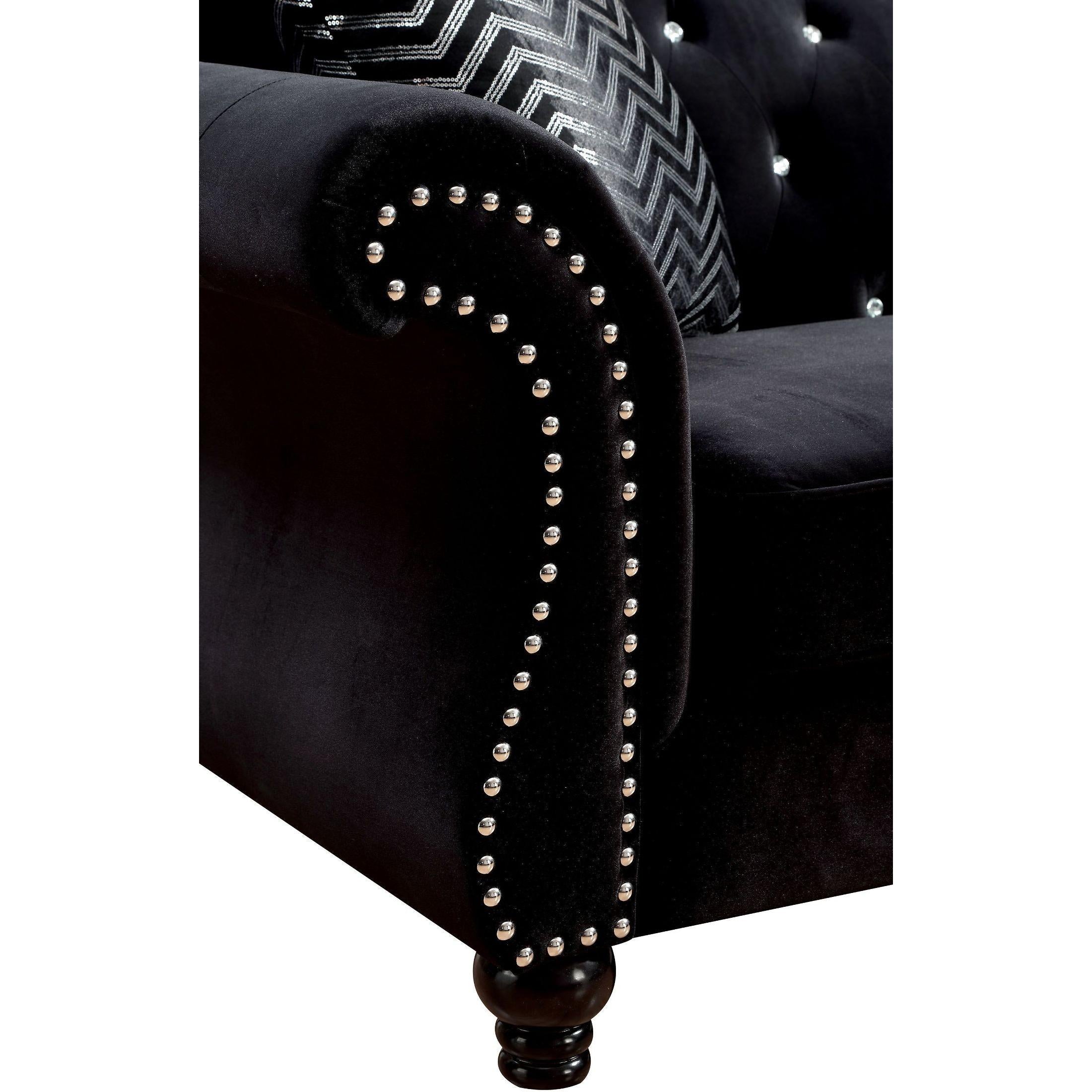  Furniture of America Jolanda Fabric 3 pc Sectional CM6158BK-SET IMAGE 4