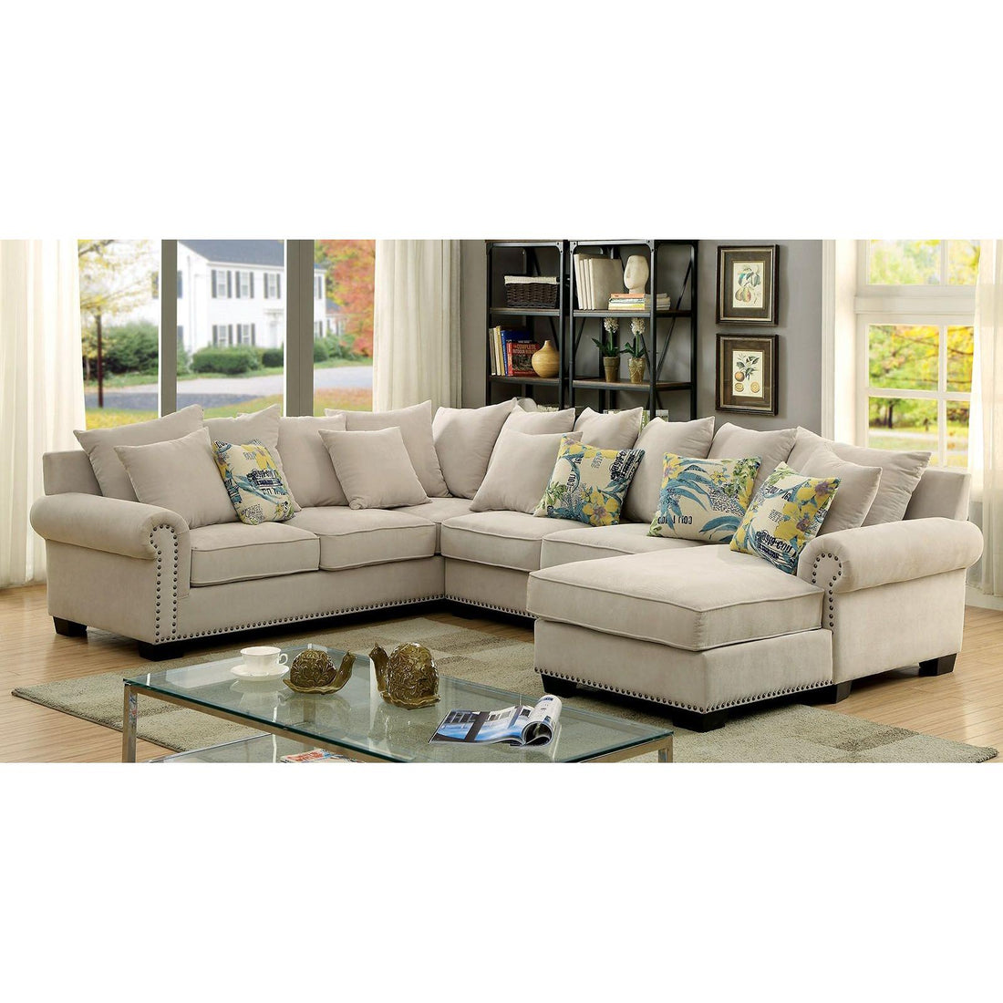  Furniture of America Skyler Fabric 3 pc Sectional CM6156-SECTIONAL IMAGE 1