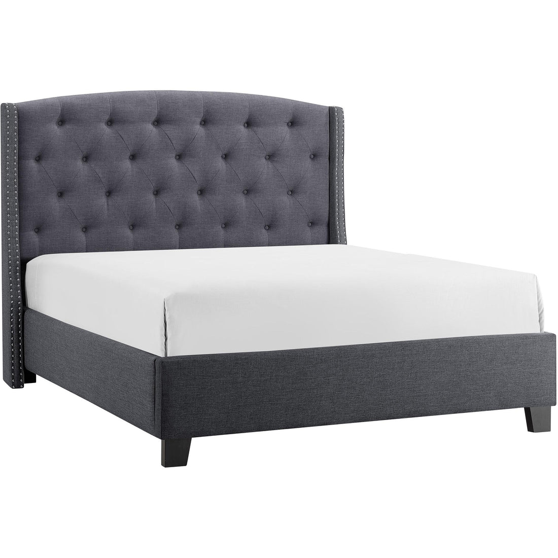  Size_Queen  -- Eva Upholstered Platform Bed IMAGE 1