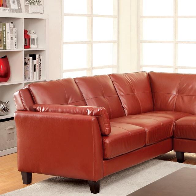  Furniture of America Peever Leatherette 2 pc Sectional CM6268RD-SET IMAGE 4