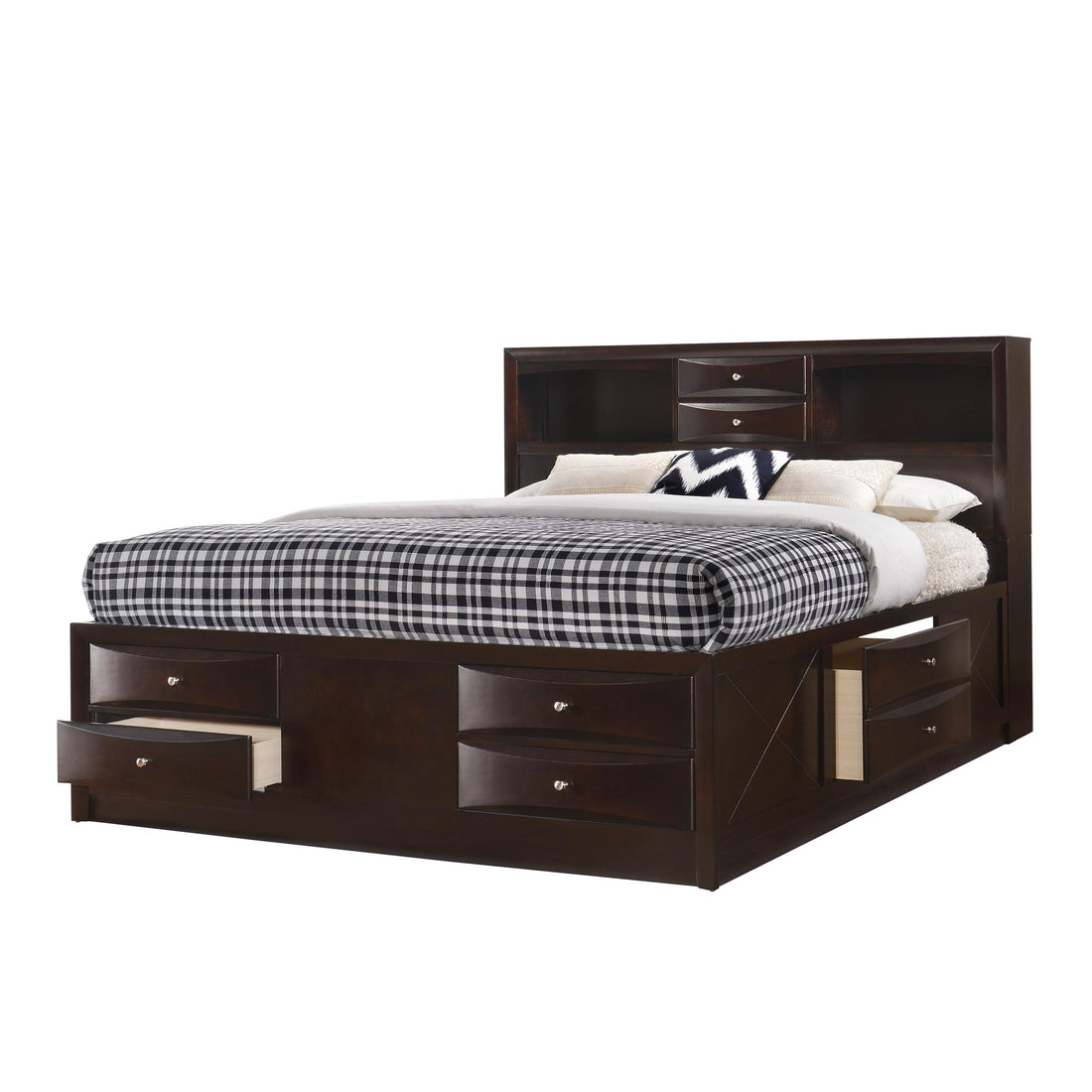  Size_King  -- Emily Bookcase Bed with Storage IMAGE 1