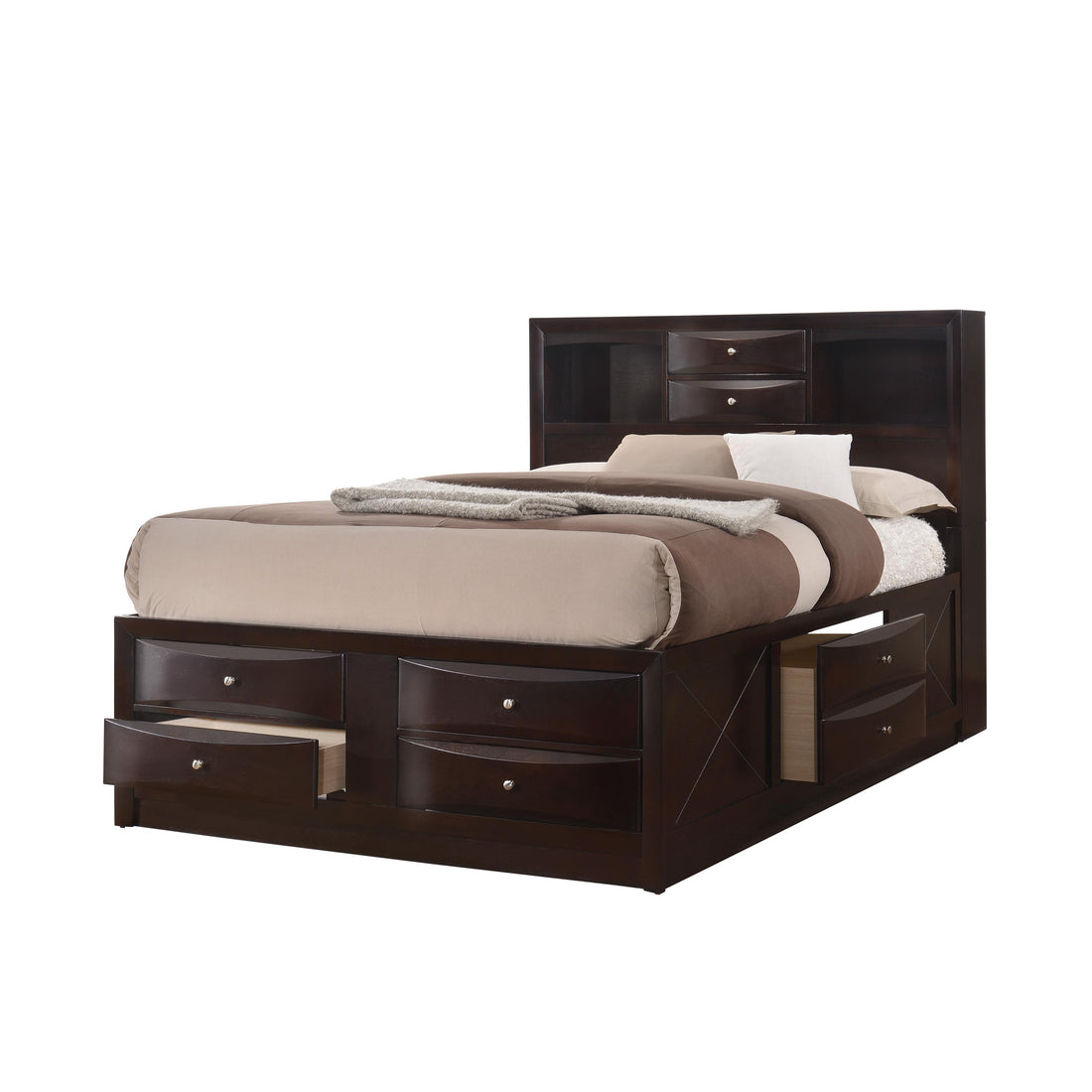  Size_King  -- Emily Bookcase Bed with Storage IMAGE 1