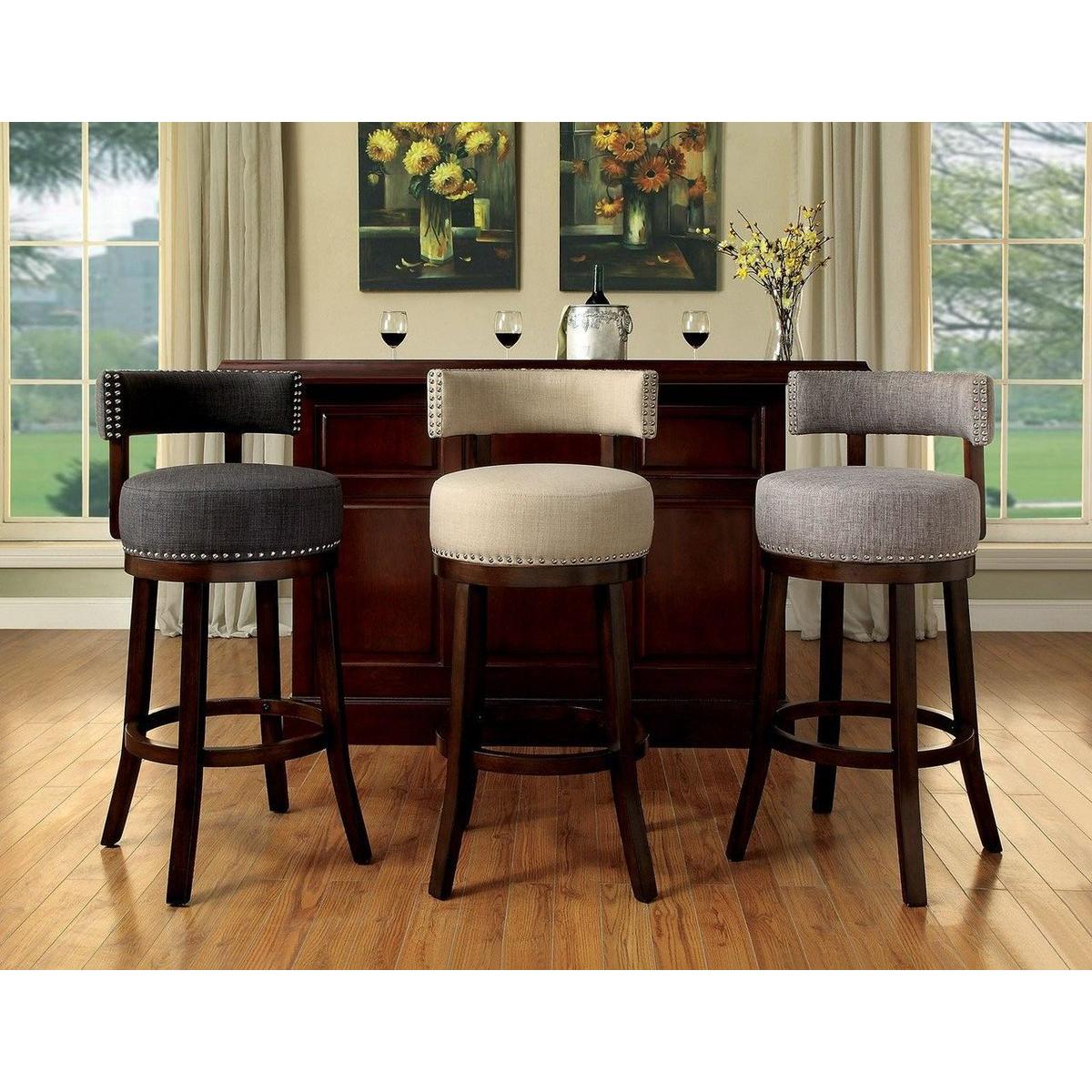  Furniture of America Lynsey CM-BR6252GY-24-2PK 25" Bar Stool IMAGE 4