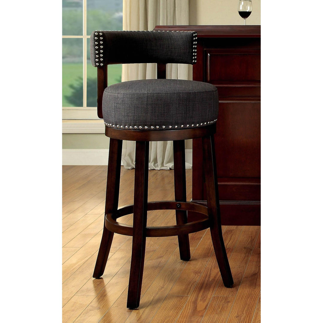  Furniture of America Lynsey CM-BR6252GY-29-2PK 30" Bar Stool IMAGE 1