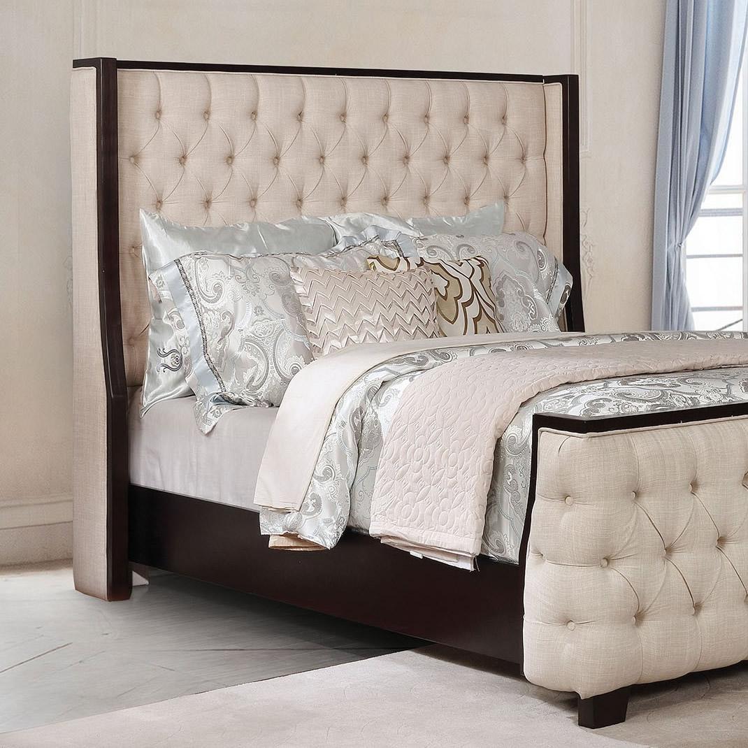  Furniture of America Camille Queen Upholstered Platform Bed CM7566Q-BED IMAGE 1