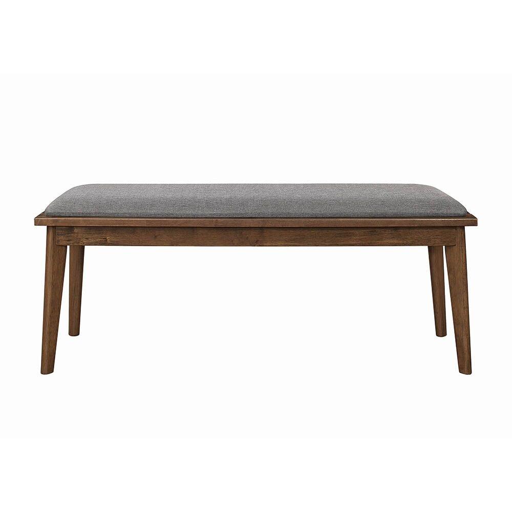  Coaster Furniture Alfredo 108083 Upholstered Dining Bench - Grey and Natural Walnut IMAGE 1