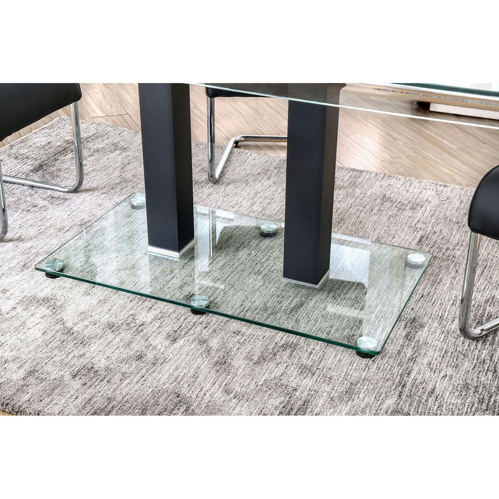  Furniture of America Richfield Dining Table with Glass Top and Pedestal Base CM3362BK-T-TABLE IMAGE 5