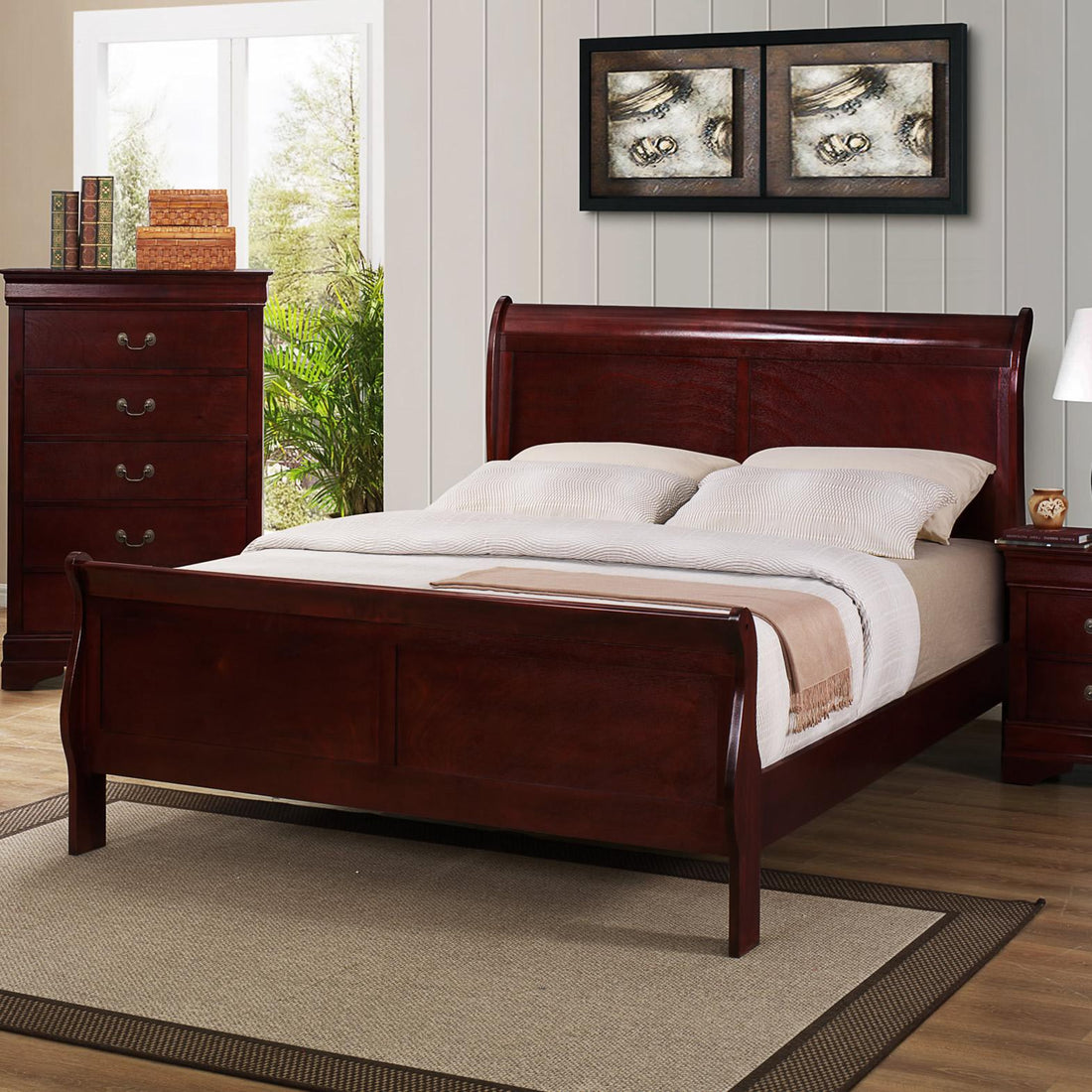  Size_King  -- Louis Philip Sleigh Bed IMAGE 1