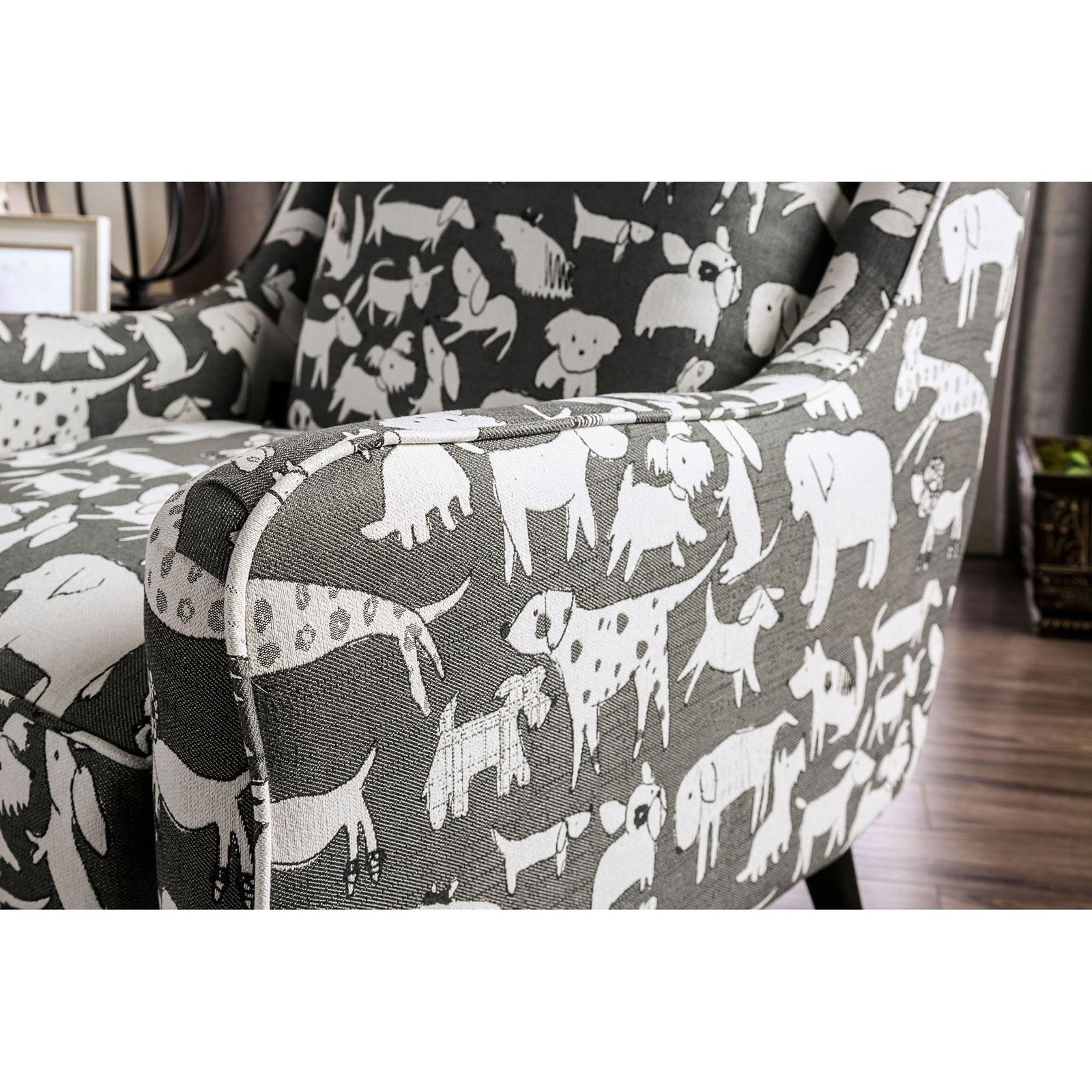  Furniture of America Patricia Stationary Fabric Accent Chair SM8171-CH-DG IMAGE 2