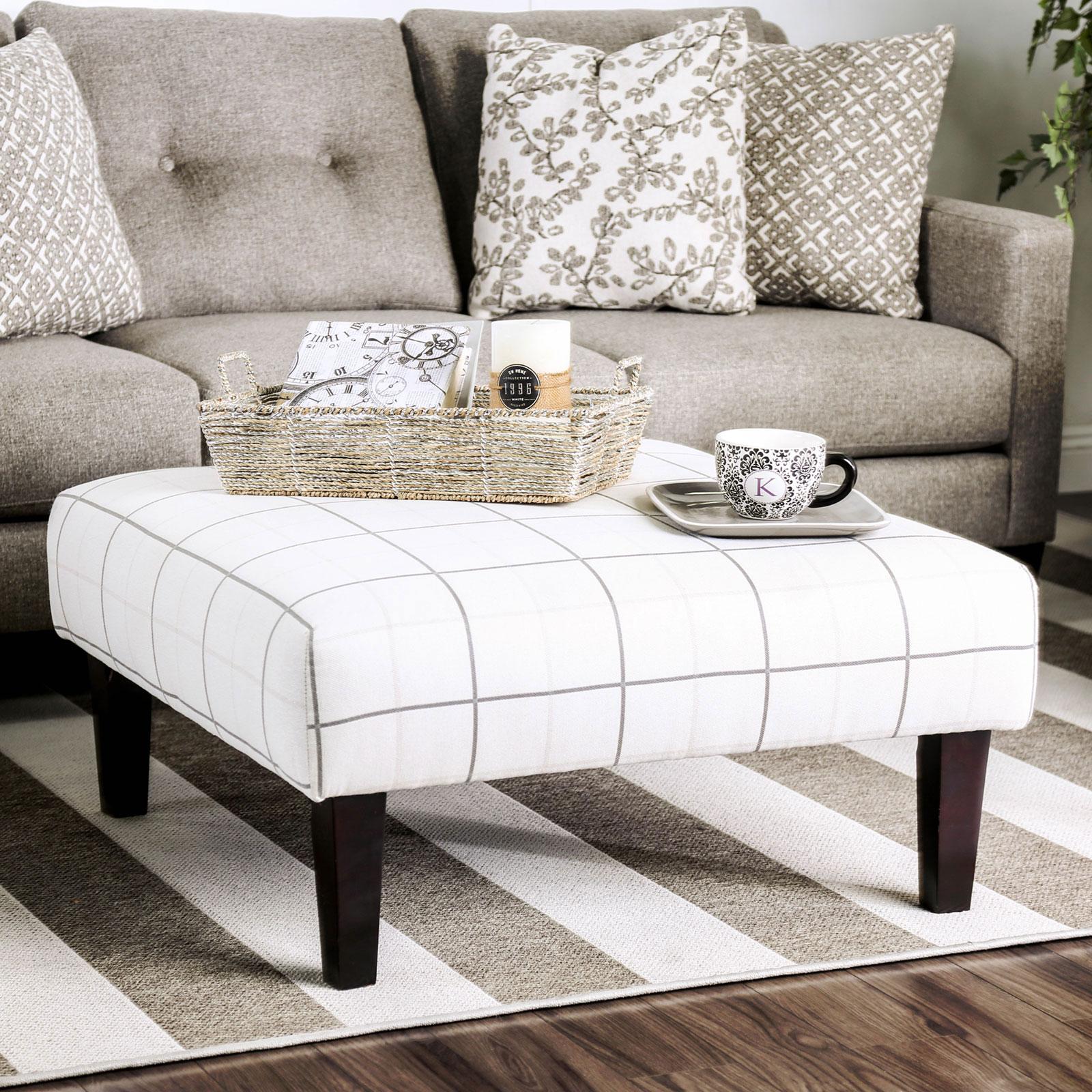  Furniture of America Dorset Fabric Ottoman SM8564-OT IMAGE 1
