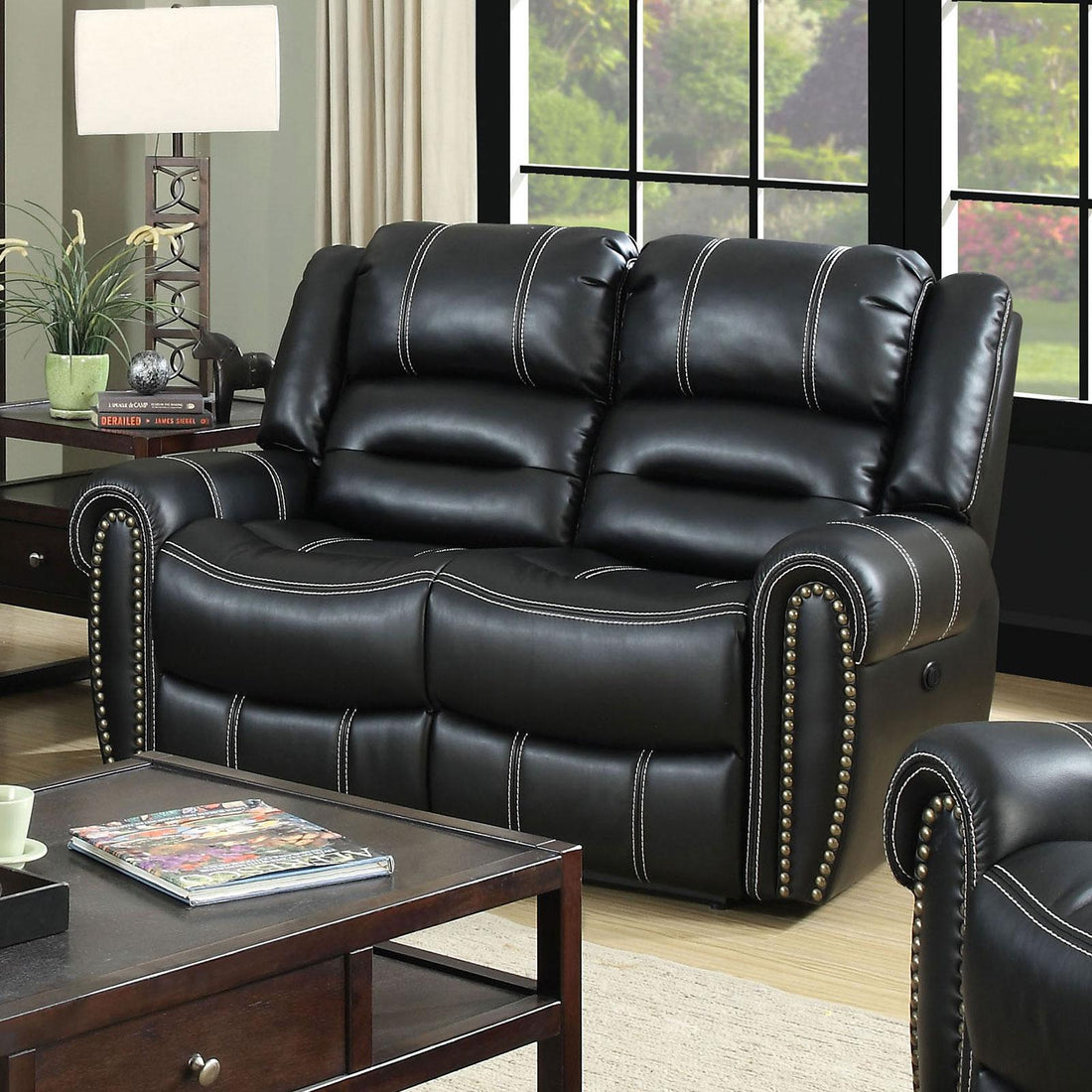  Furniture of America Frederick Reclining Leatherette Loveseat CM6130LV IMAGE 1