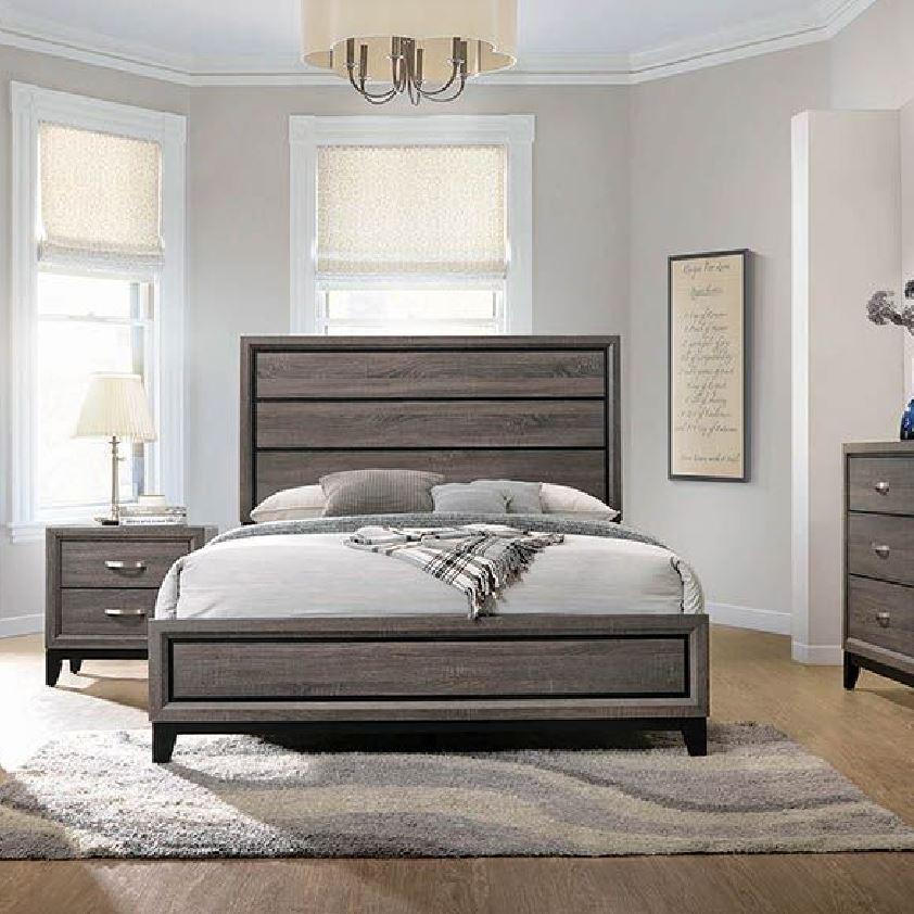  Size_Queen  -- Watson 212421Q Wood Queen Panel Bed - Grey Oak IMAGE 6
