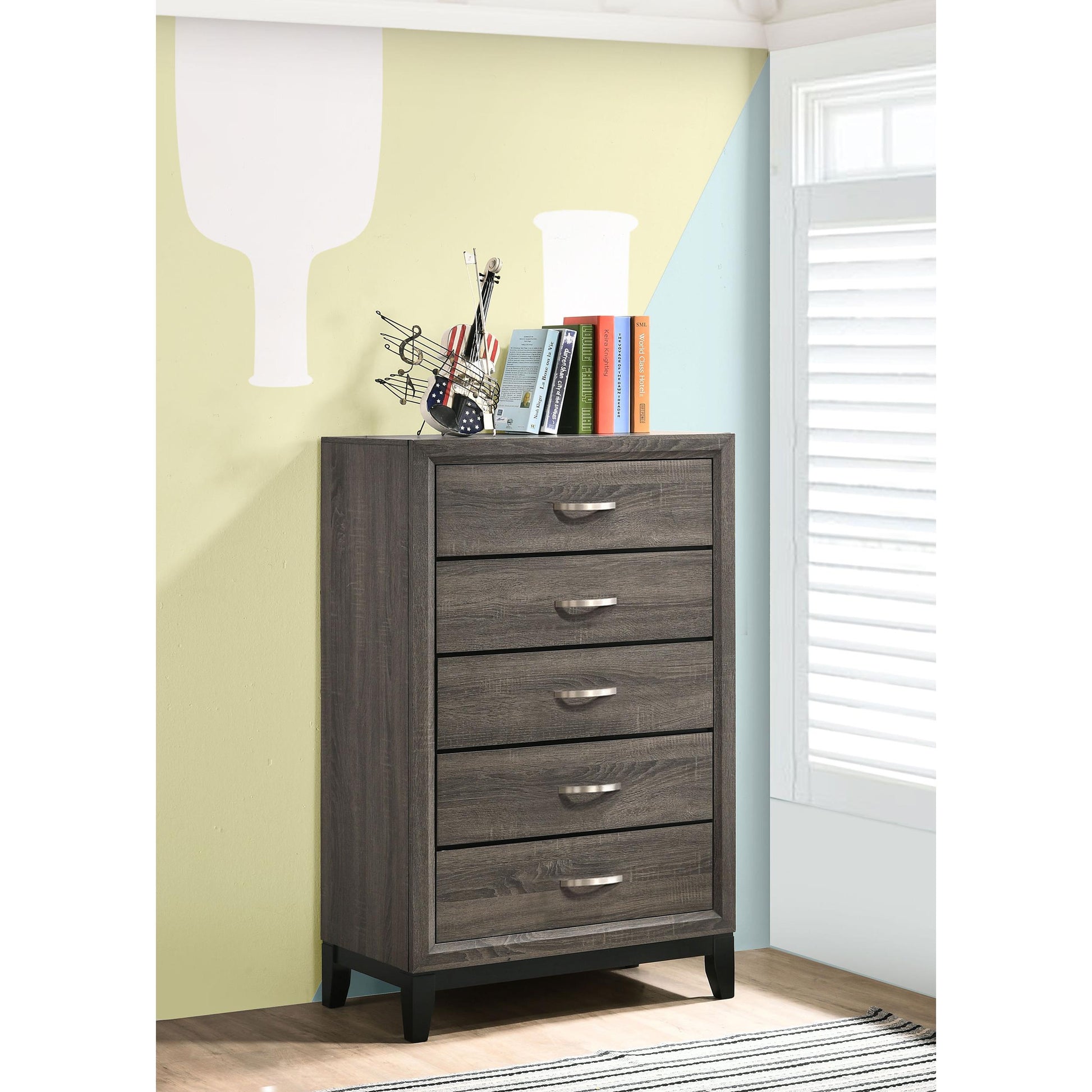  Coaster Furniture Watson 212425 5-Drawer Bedroom Chest - Grey Oak IMAGE 9
