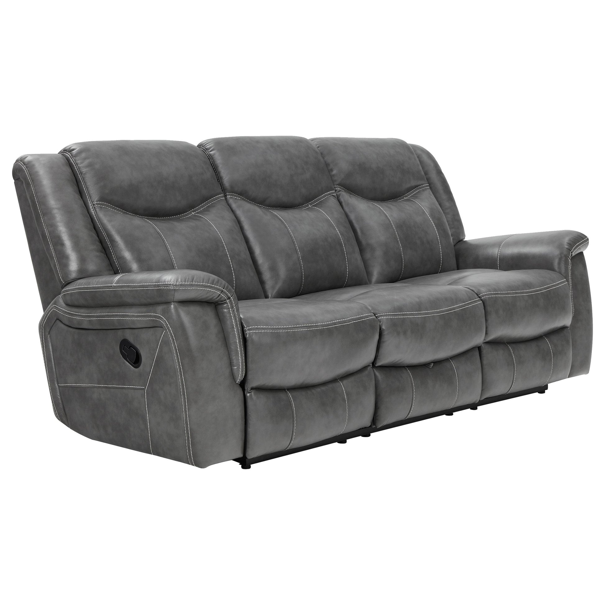 Coaster Furniture Conrad 650354 Upholstered Padded Arm Motion Sofa - Grey IMAGE 1