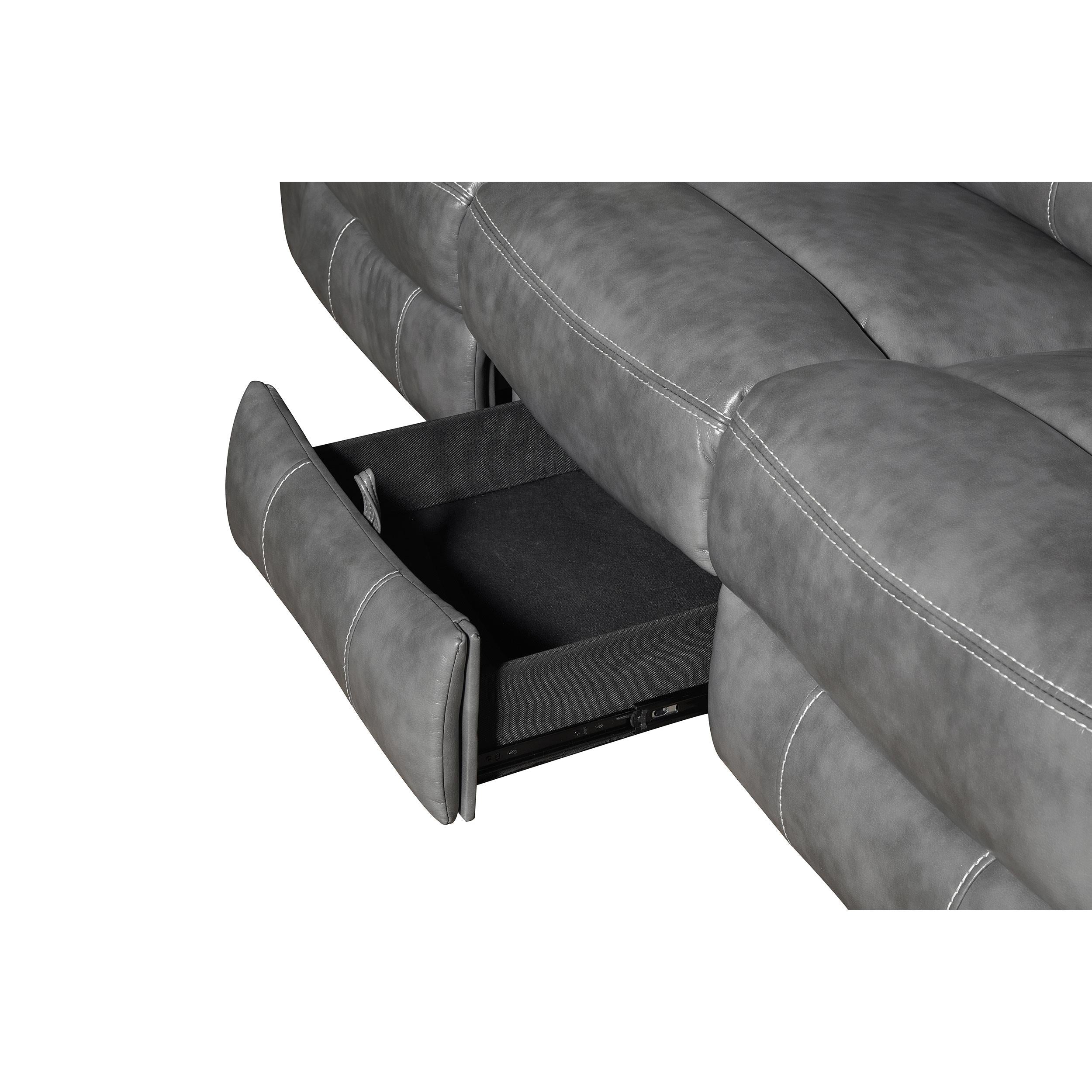  Coaster Furniture Conrad 650354 Upholstered Padded Arm Motion Sofa - Grey IMAGE 12