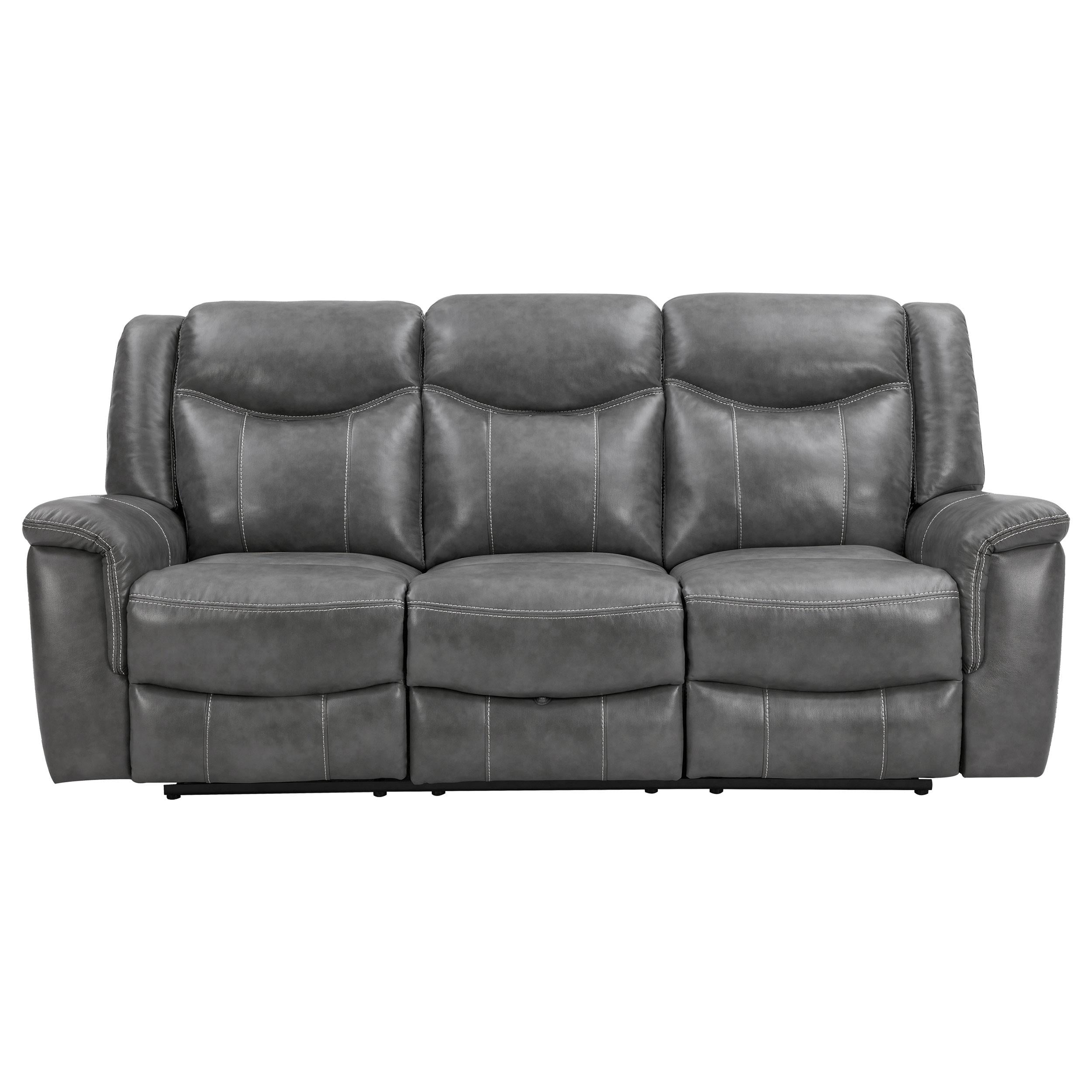  Coaster Furniture Conrad 650354 Upholstered Padded Arm Motion Sofa - Grey IMAGE 3