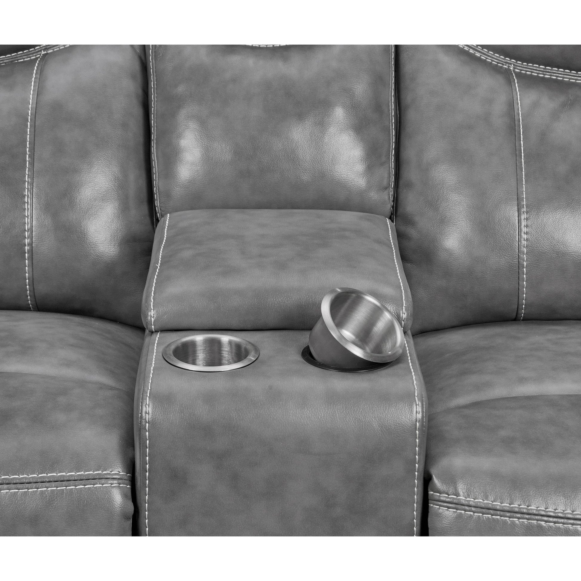  Coaster Furniture Conrad 650355 Upholstered Padded Arm Glider Loveseat - Grey IMAGE 12