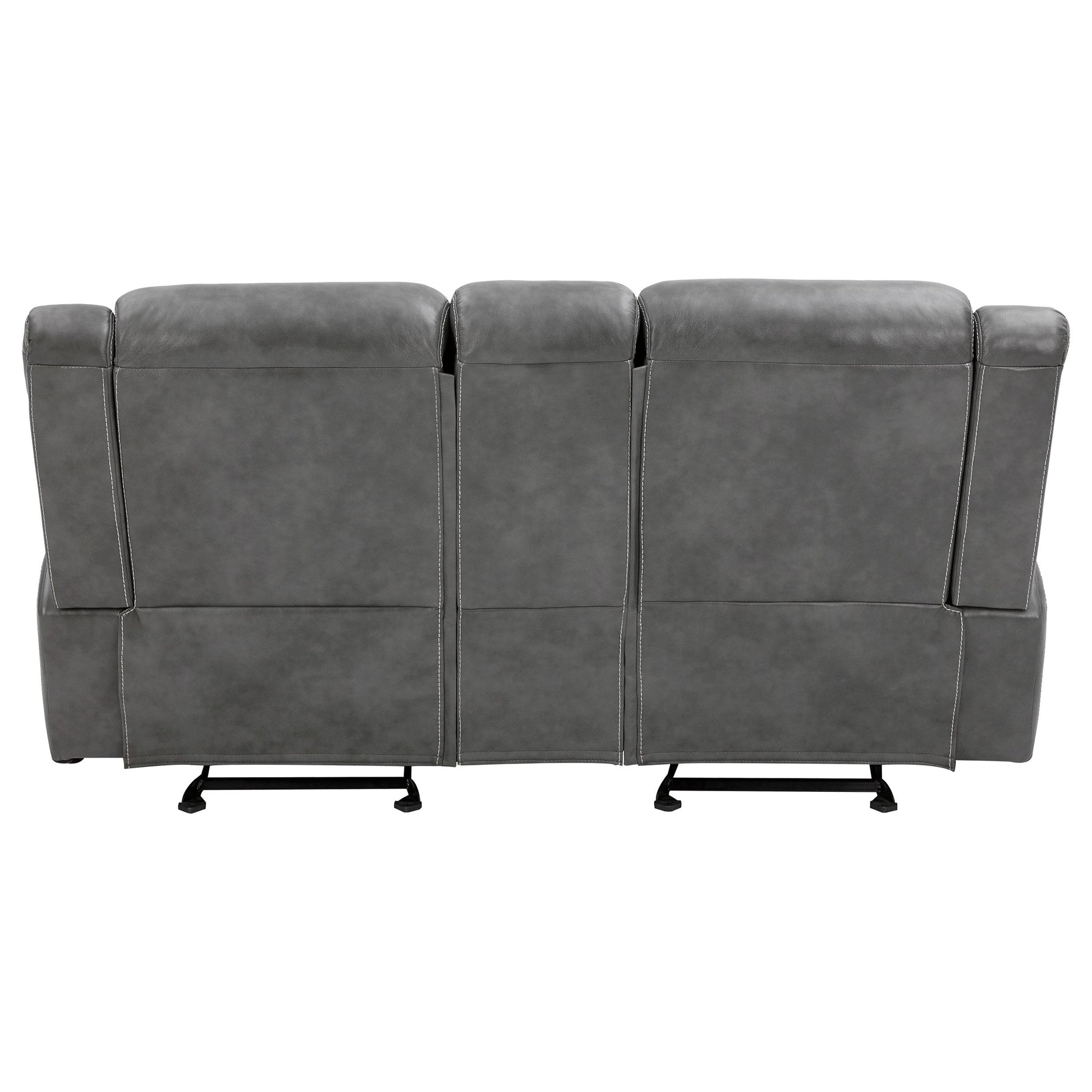  Coaster Furniture Conrad 650355 Upholstered Padded Arm Glider Loveseat - Grey IMAGE 7