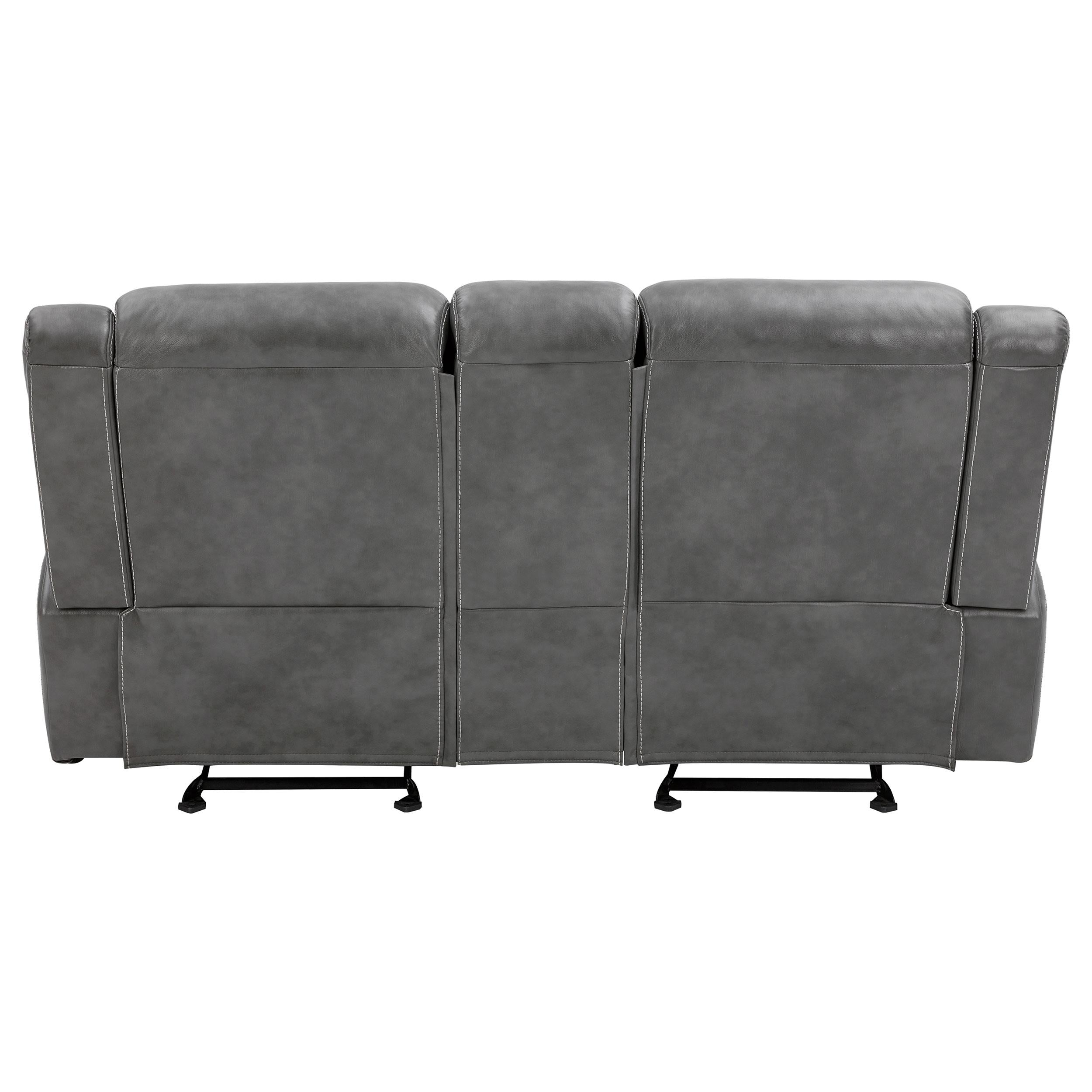  Coaster Furniture Conrad 650355 Upholstered Padded Arm Glider Loveseat - Grey IMAGE 7