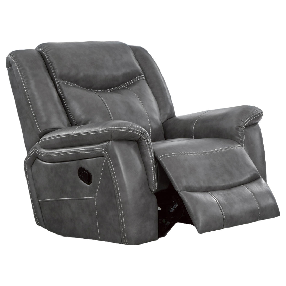  Coaster Furniture Conrad 650356 Upholstered Padded Arm Glider Recliner - Grey IMAGE 1