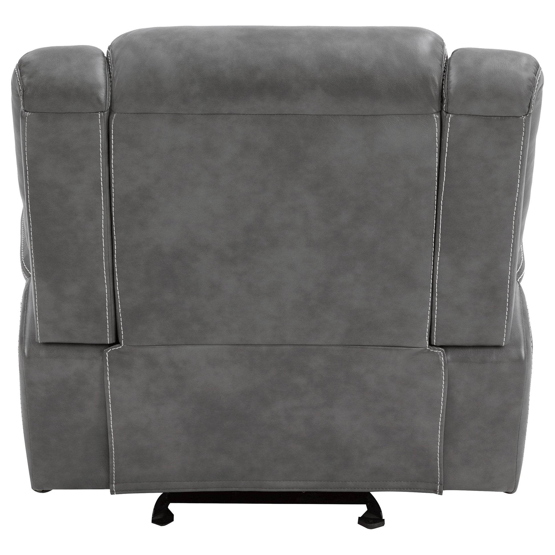  Coaster Furniture Conrad 650356 Upholstered Padded Arm Glider Recliner - Grey IMAGE 7