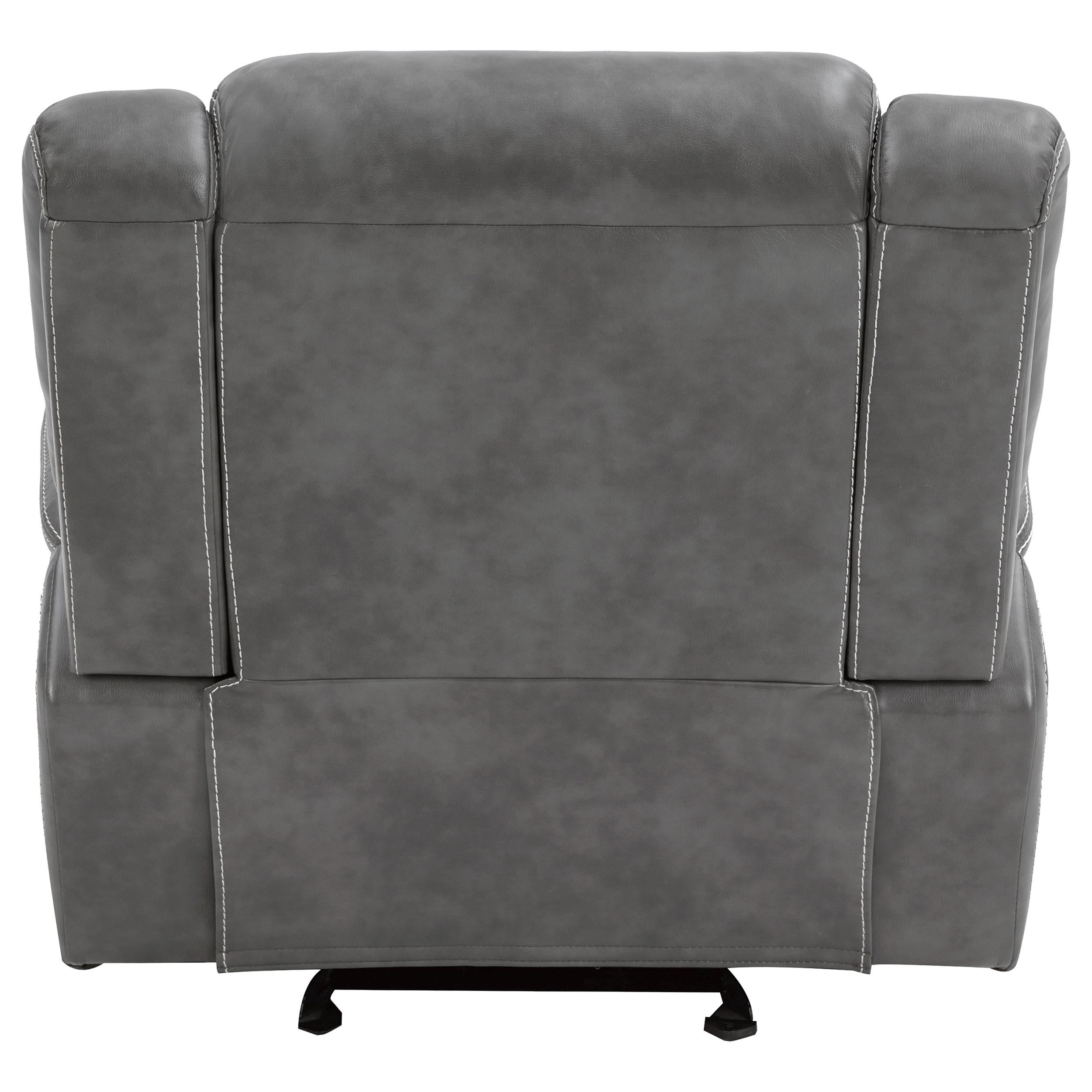  Coaster Furniture Conrad 650356 Upholstered Padded Arm Glider Recliner - Grey IMAGE 7