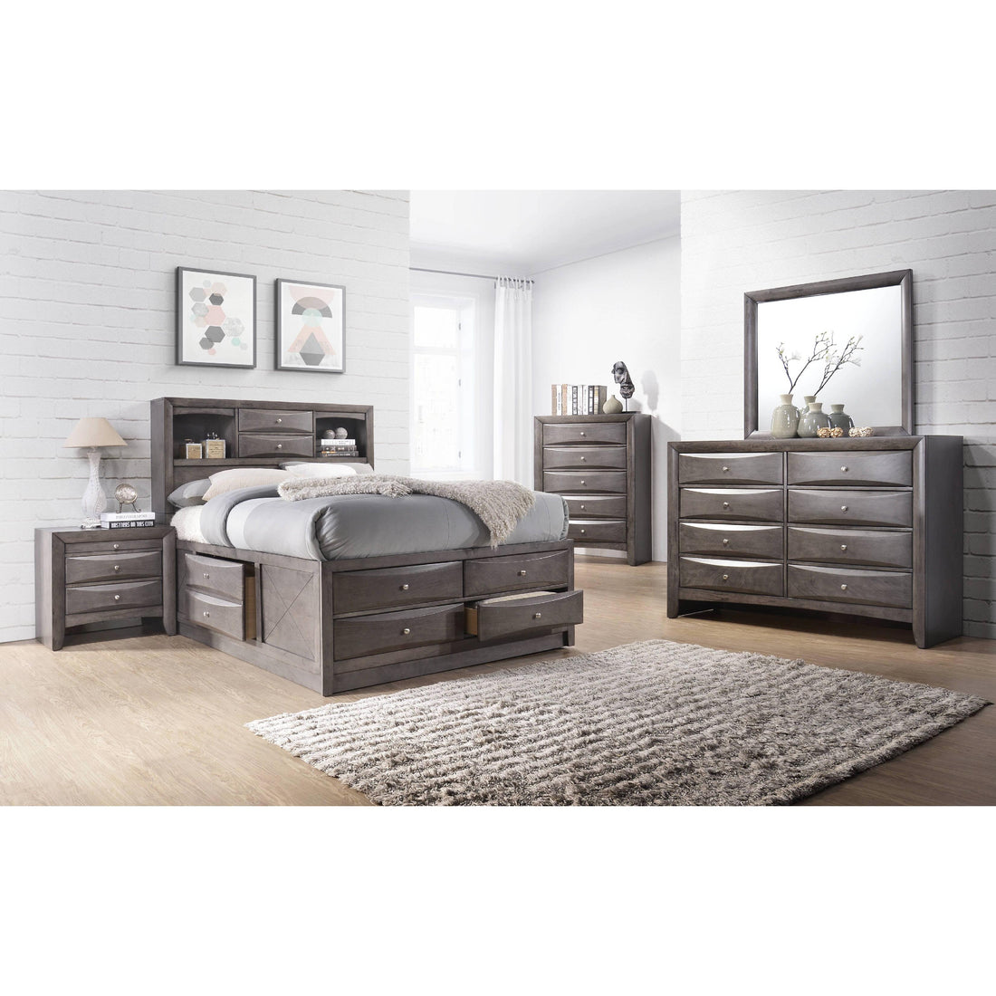  Elements International Emily 2-Drawer Nightstand EG100NS IMAGE 1