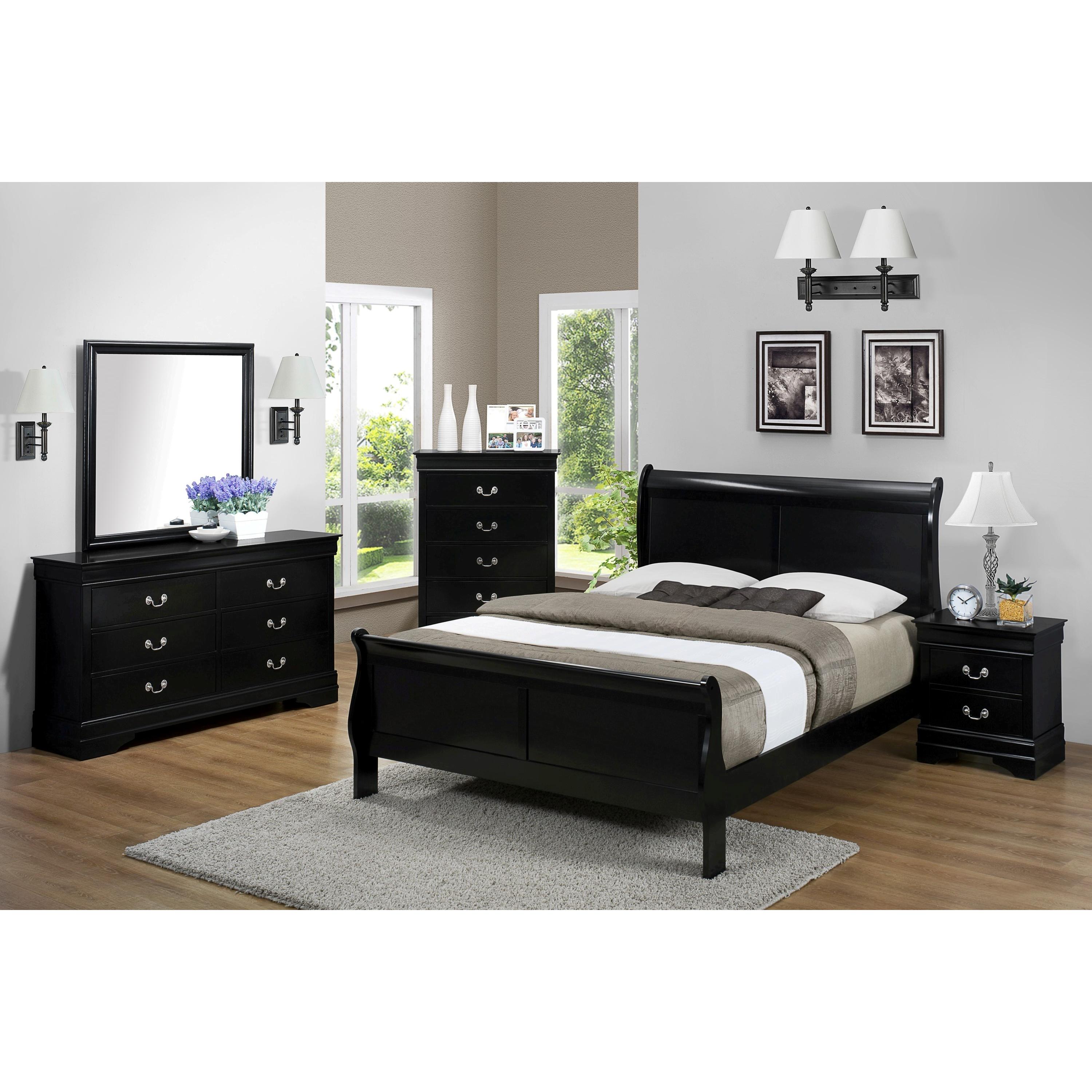  Size_Full  -- Louis Philip B3950-F Full Sleigh Bed IMAGE 2