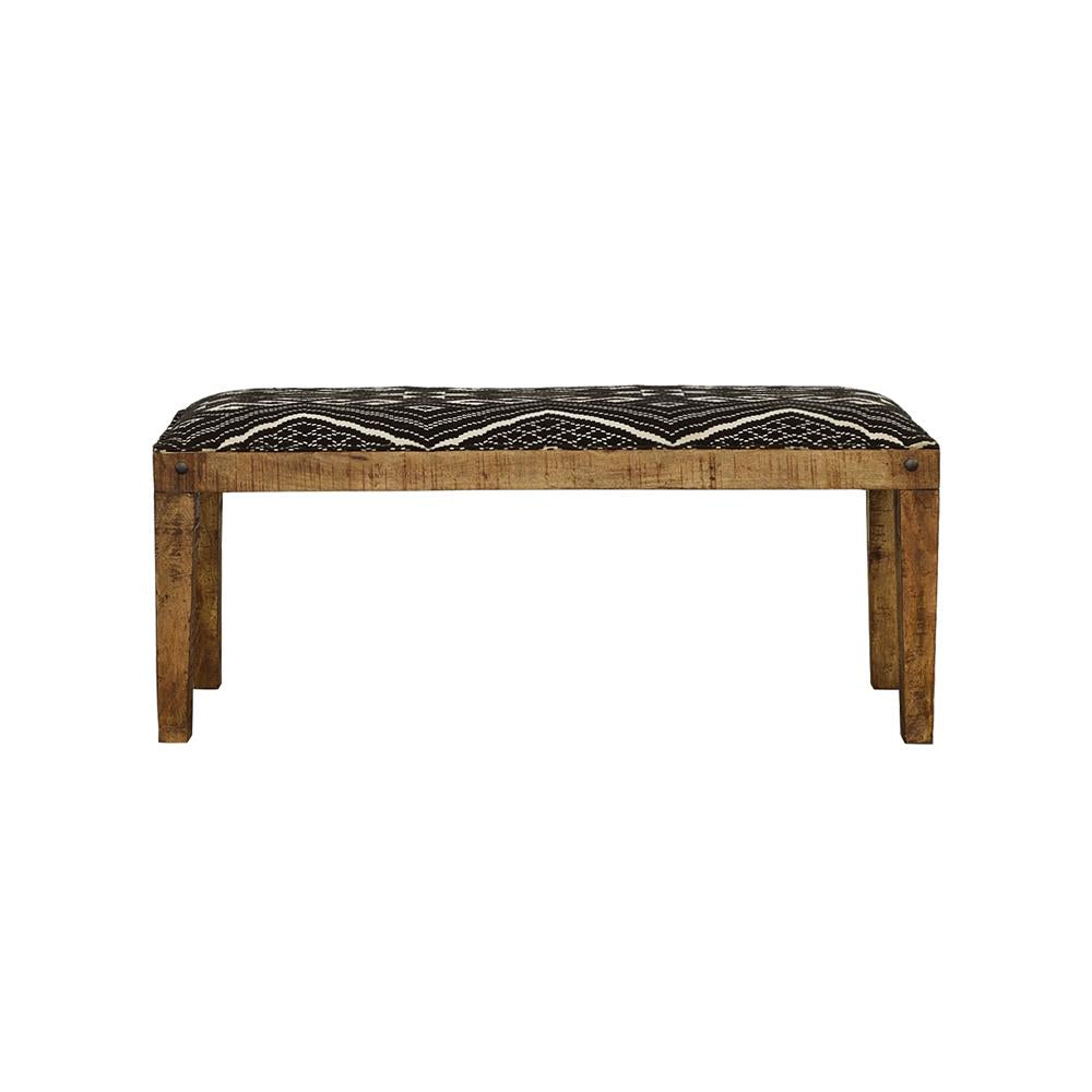  Coaster Furniture Lamont 910177 Fabric Upholstered Accent Bench - Black and Natural IMAGE 1